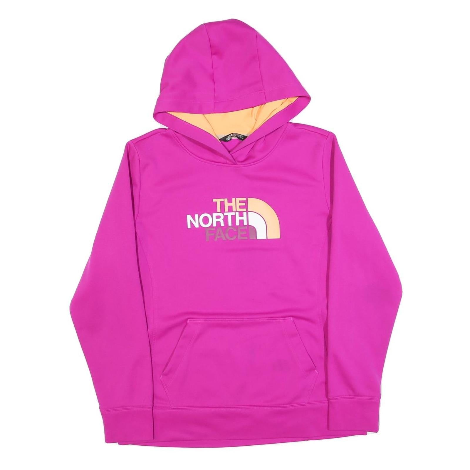 THE NORTH FACE Womens Pink & Peach Hoodie L Logo Print Pullover Refurbished - N/A refurbished available on Cerqular