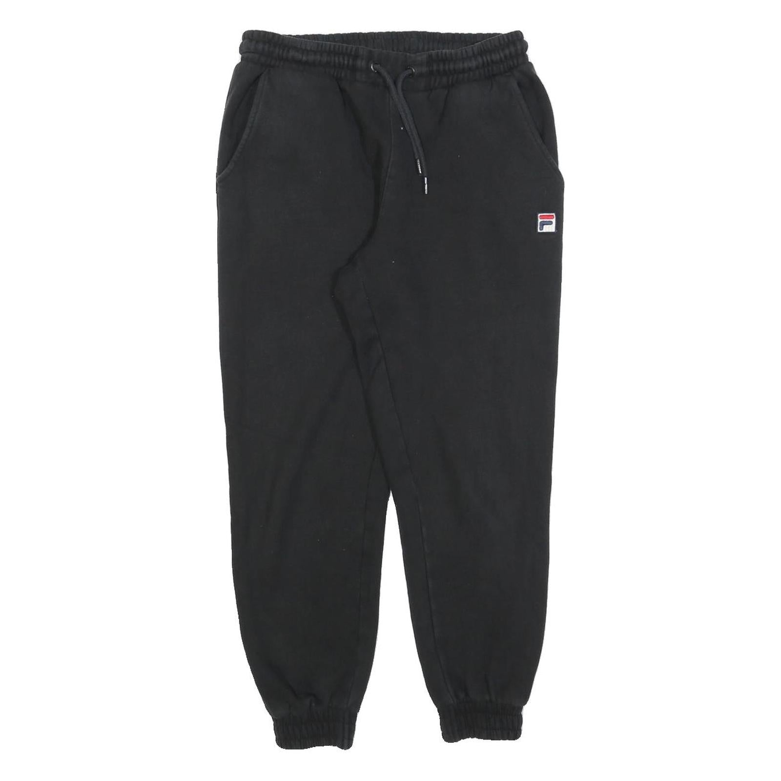 FILA Womens Joggers Black S W28 L26 Regular Fit Tapered Leg Cotton Blend Refurbished - N/A refurbished available on Cerqular