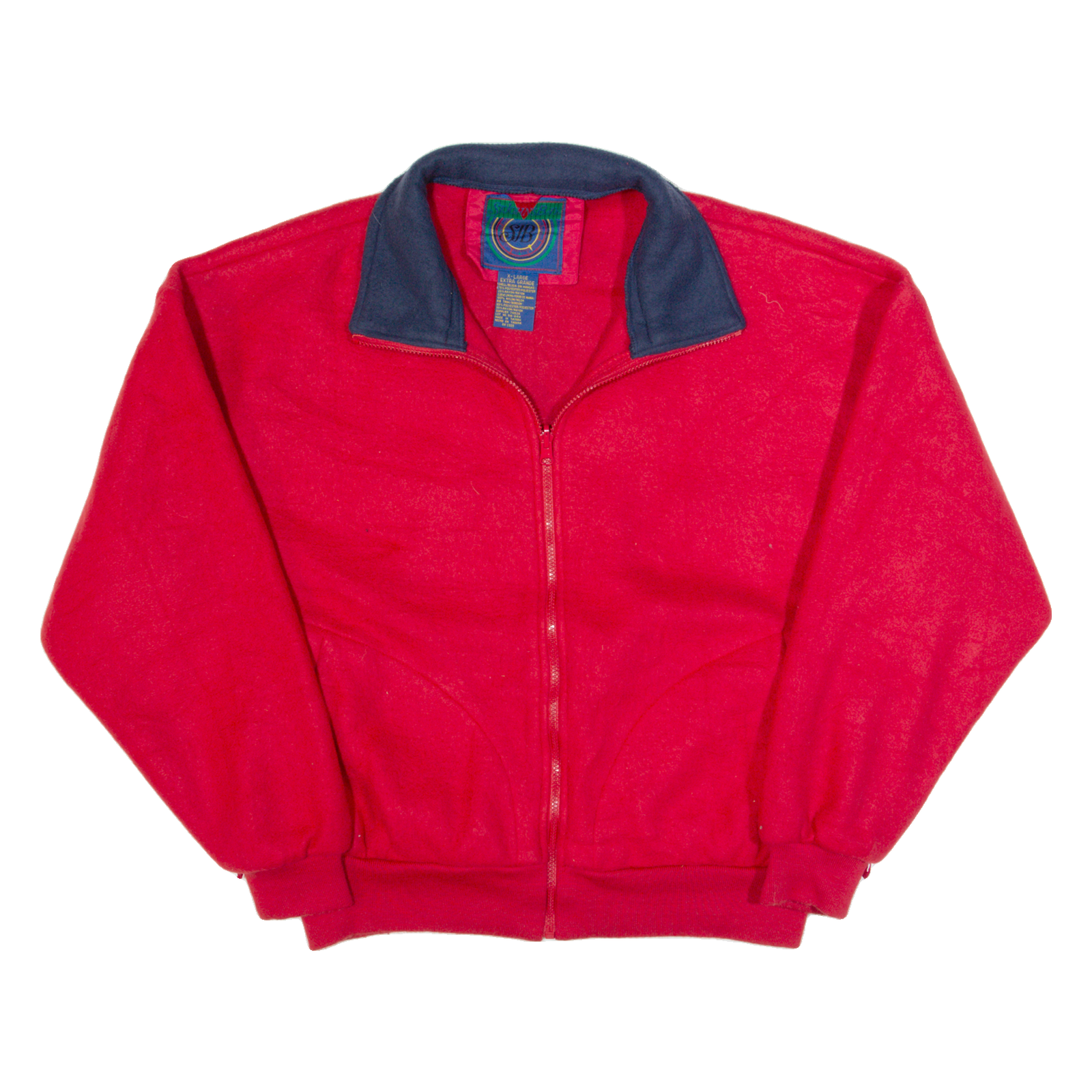 ST JOHN'S BAY Mens Fleece Jacket Red 90s XL Refurbished - N/A refurbished available on Cerqular