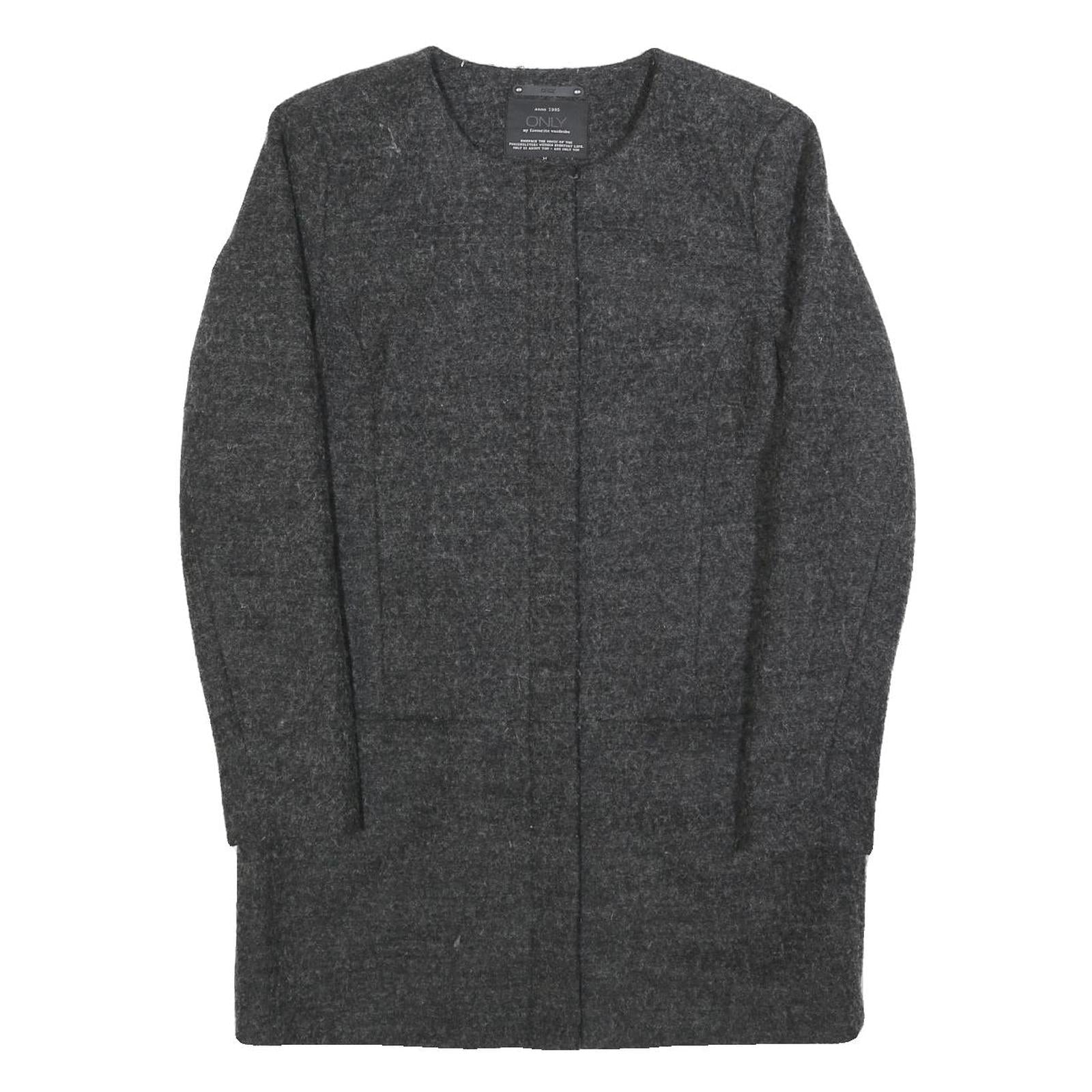 Buy ONLY Womens Grey Wool Blend Button Jacket M Woven Classic Outerwear Refurbished - $37.69 ONLY Womens Grey Wool Blend Button Jacket M Woven Classic Outerwear Refurbished - N/A refurbished available on Cerqular