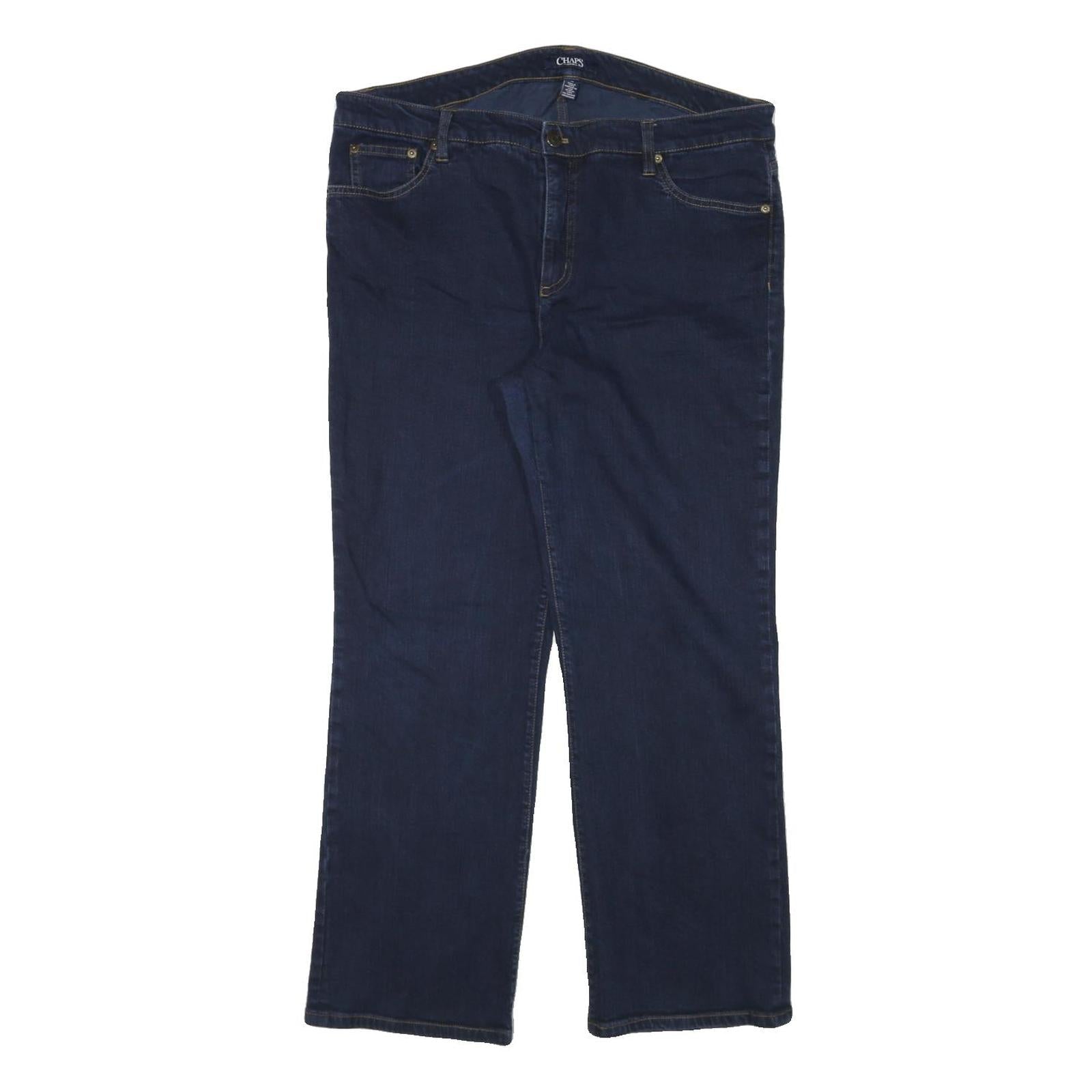 CHAPS Womens Jeans Blue Regular Straight Denim Dark W36 L28 Classic Zip Refurbished - N/A refurbished available on Cerqular
