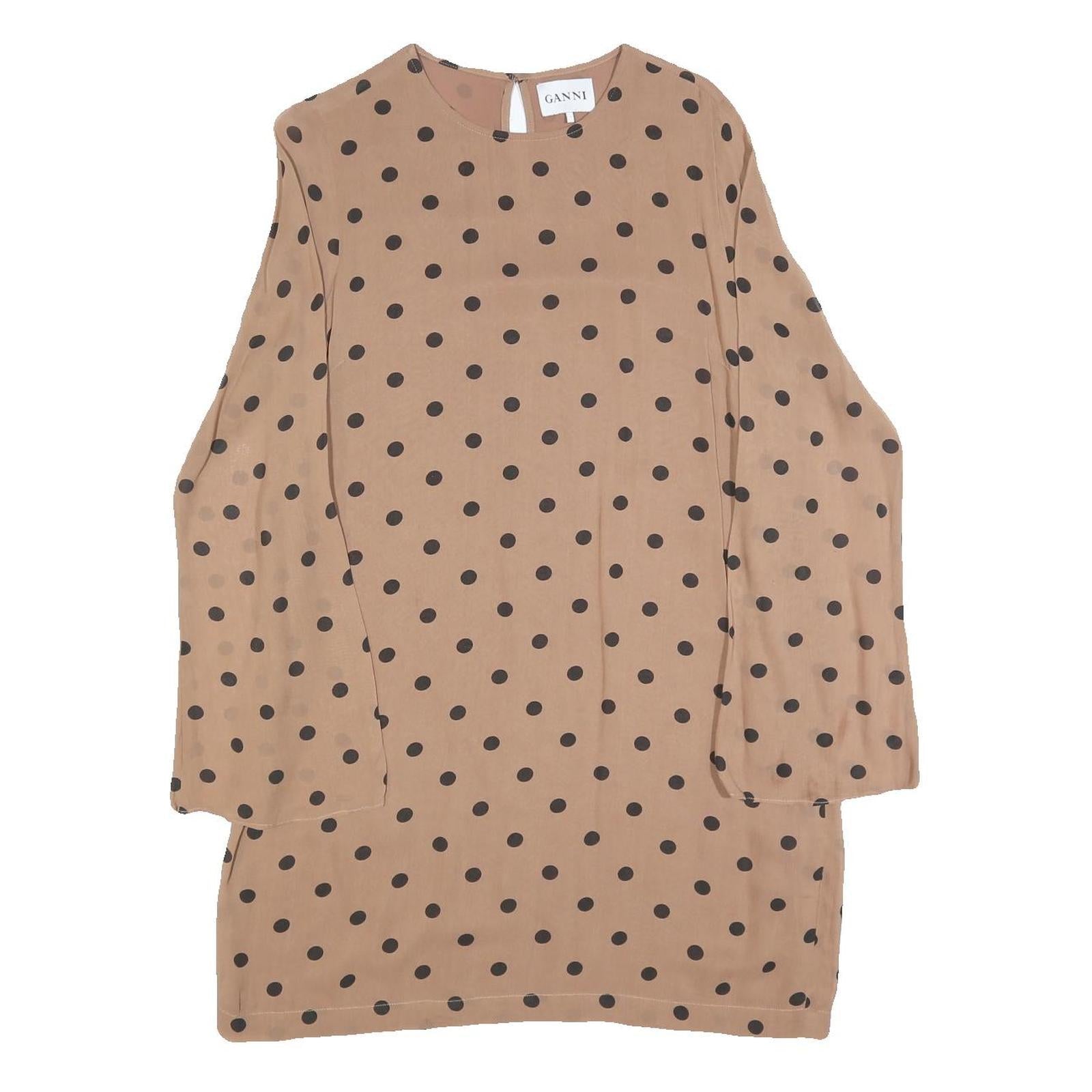 Buy GANNI Womens Beige & Black Polka Dot Day Dress Viscose Long Sleeve Midi M Refurbished - $129.99 GANNI Womens Beige & Black Polka Dot Day Dress Viscose Long Sleeve Midi M Refurbished - N/A refurbished available on Cerqular