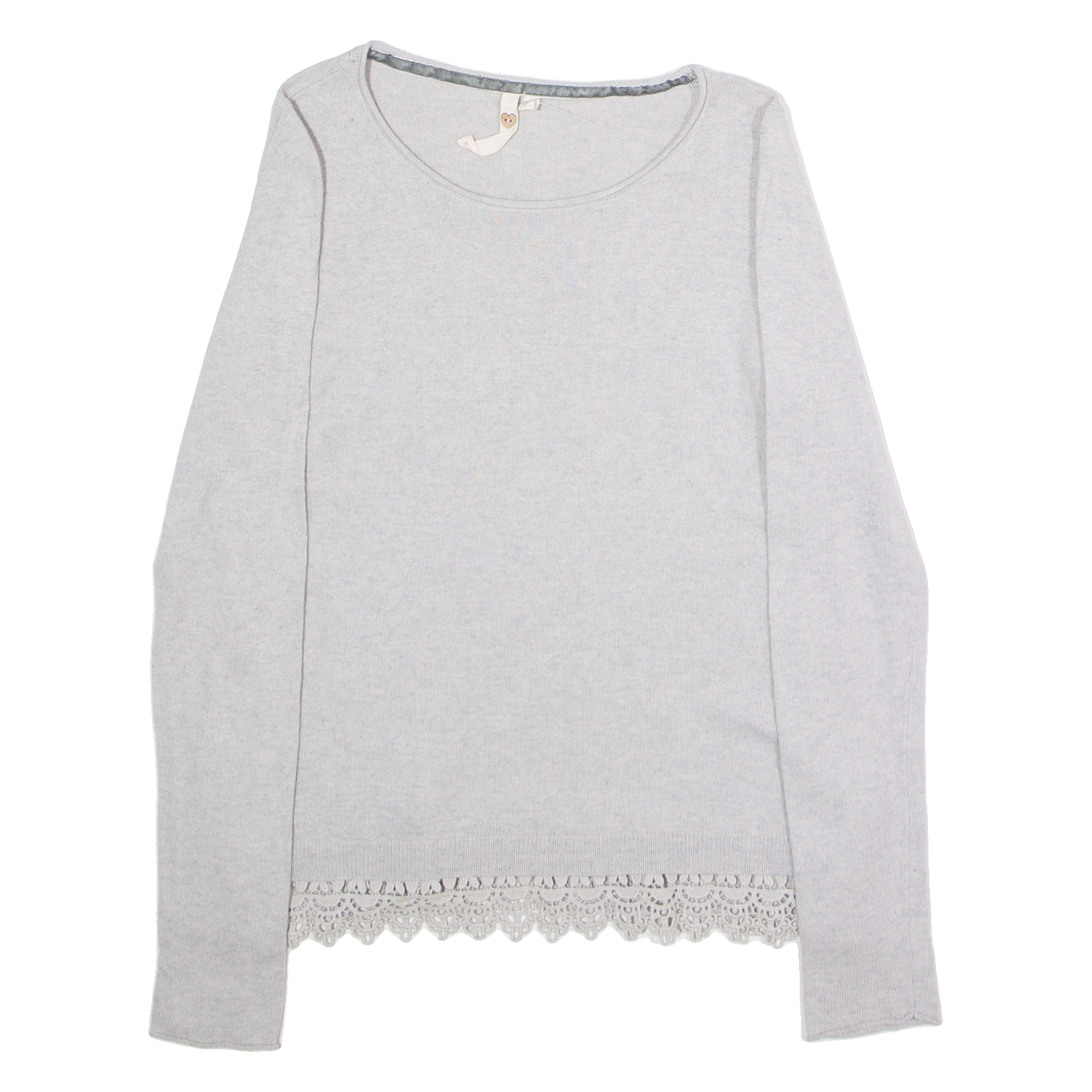 WHITE STUFF Womens Patterned Jumper Grey Tight Knit Wool UK 8 Refurbished - N/A refurbished available on Cerqular