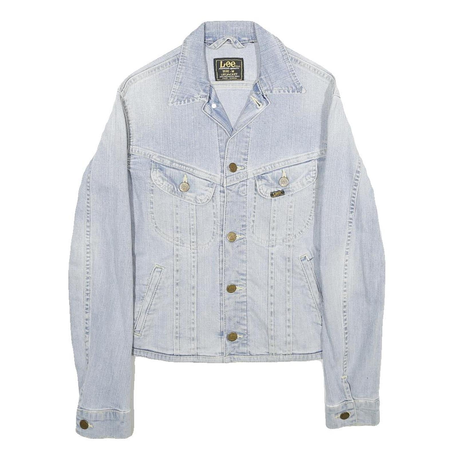 LEE Womens Blue Cotton Denim Jacket M Button Closure Classic Fit Casual Refurbished - N/A refurbished available on Cerqular