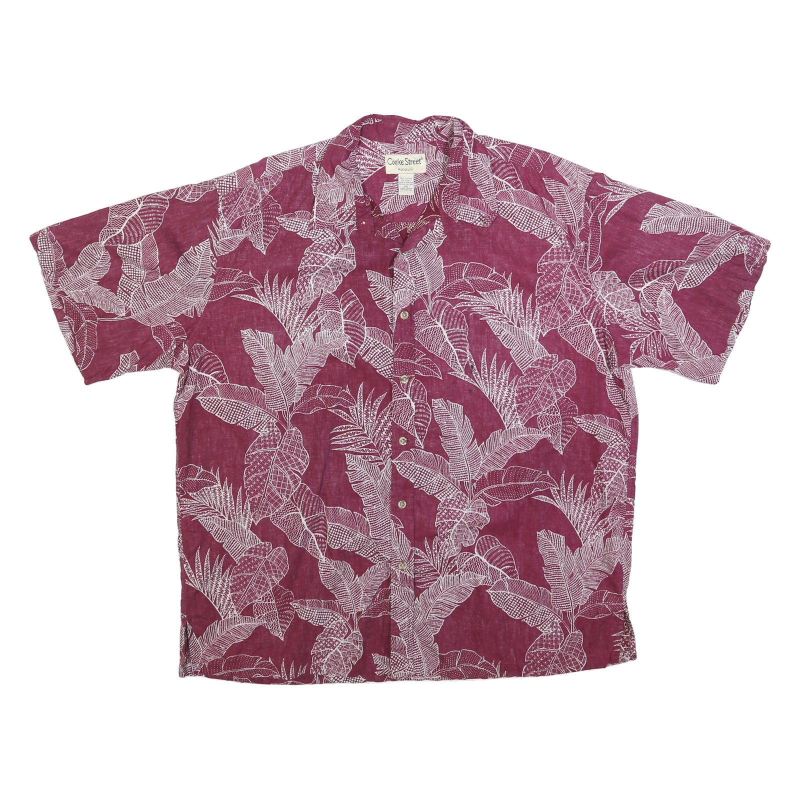 COOKE STREET Mens Red & White Hawaiian Shirt 2XL Cotton Blend Casual Summer Refurbished - N/A refurbished available on Cerqular