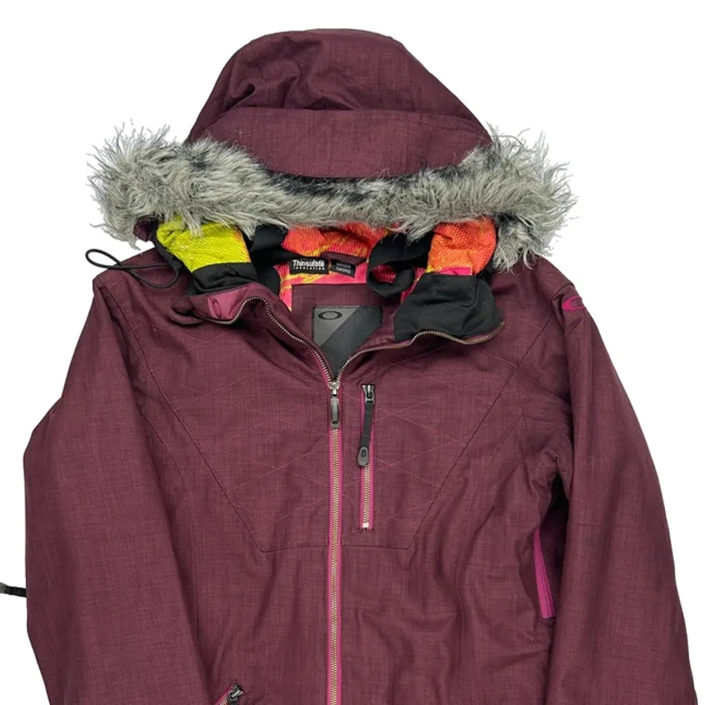 Oakley Ski Jacket - Small Burgundy Polyester Refurbished - Thrifted (note: this is a term often used to describe second- refurbished available on Cerqular