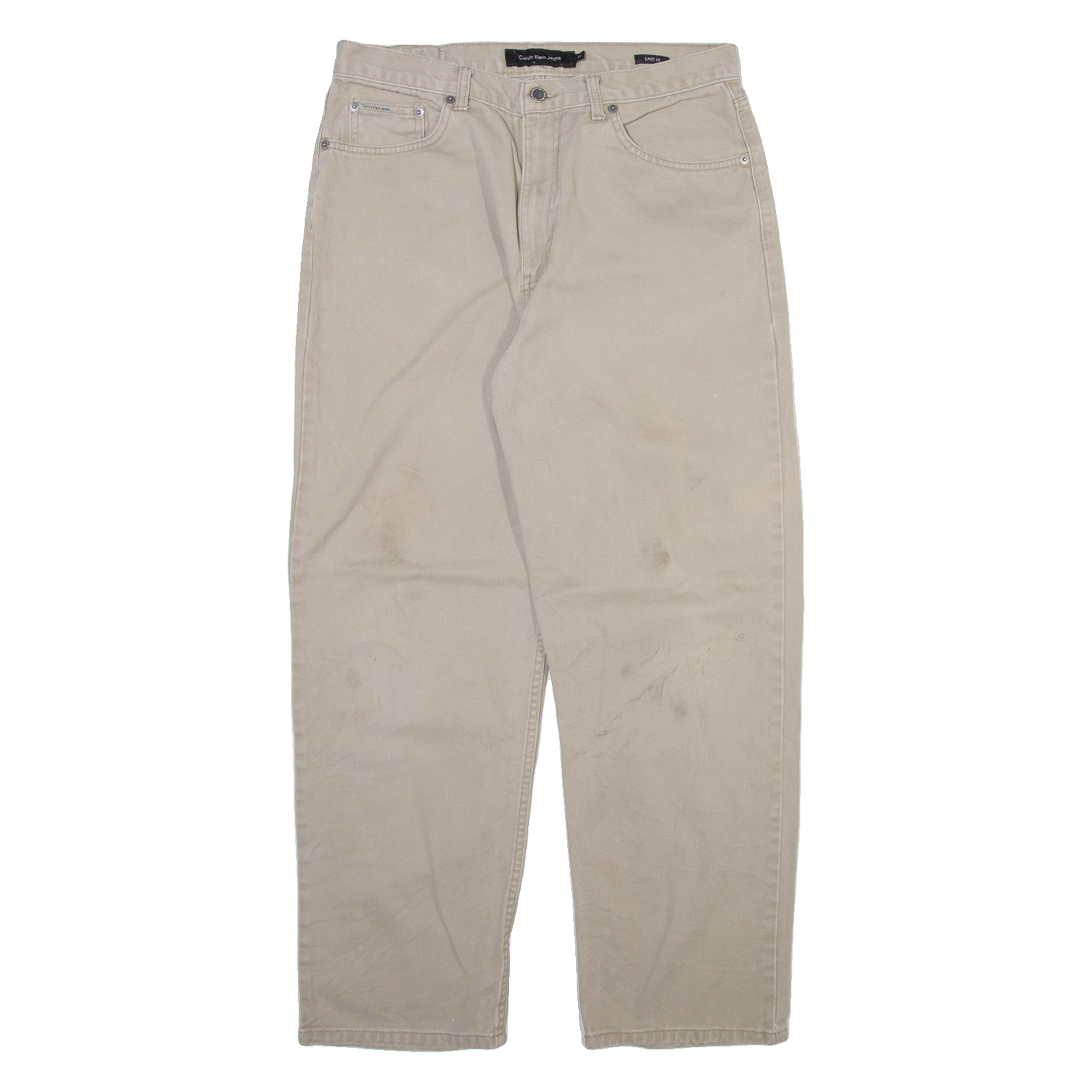 CALVIN KLEIN JEANS Mens Trousers Beige Relaxed Straight W32 L28 Refurbished - N/A refurbished available on Cerqular