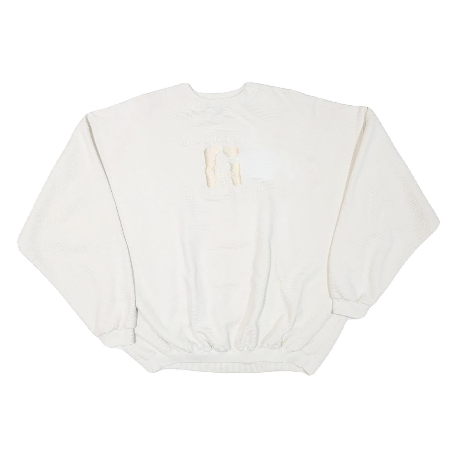 ARTISANS Mens White Cotton Blend Crew Neck XL Textured Sweatshirt Pullover Refurbished - N/A refurbished available on Cerqular