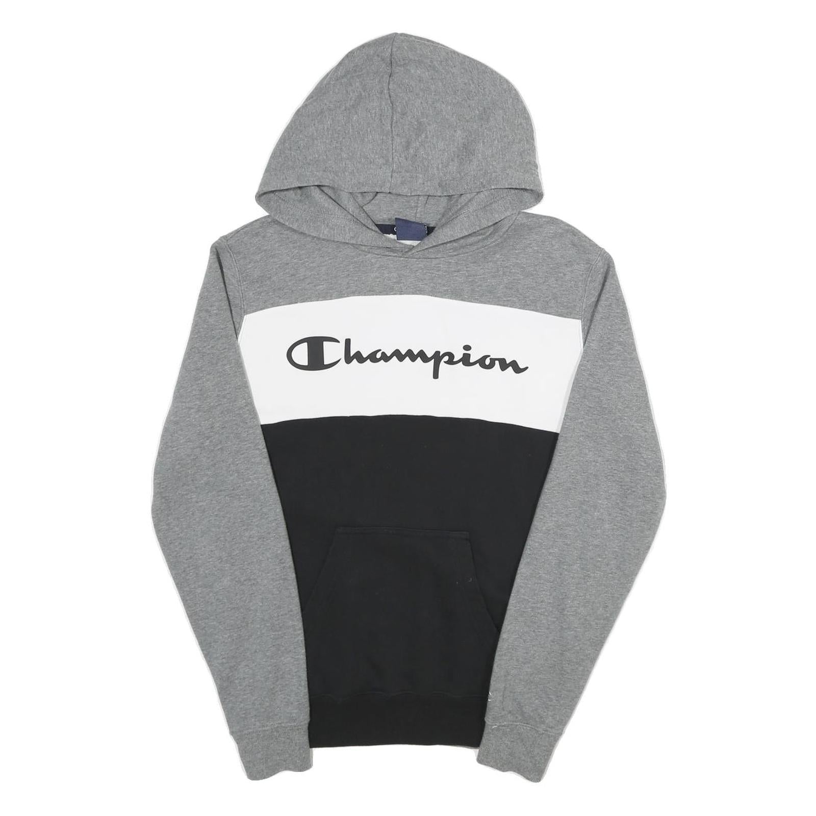 Buy CHAMPION Mens Grey & Black Colourblock Hoodie S Cotton Blend Pullover Casual Refurbished - $33.79 CHAMPION Mens Grey & Black Colourblock Hoodie S Cotton Blend Pullover Casual Refurbished - N/A refurbished available on Cerqular