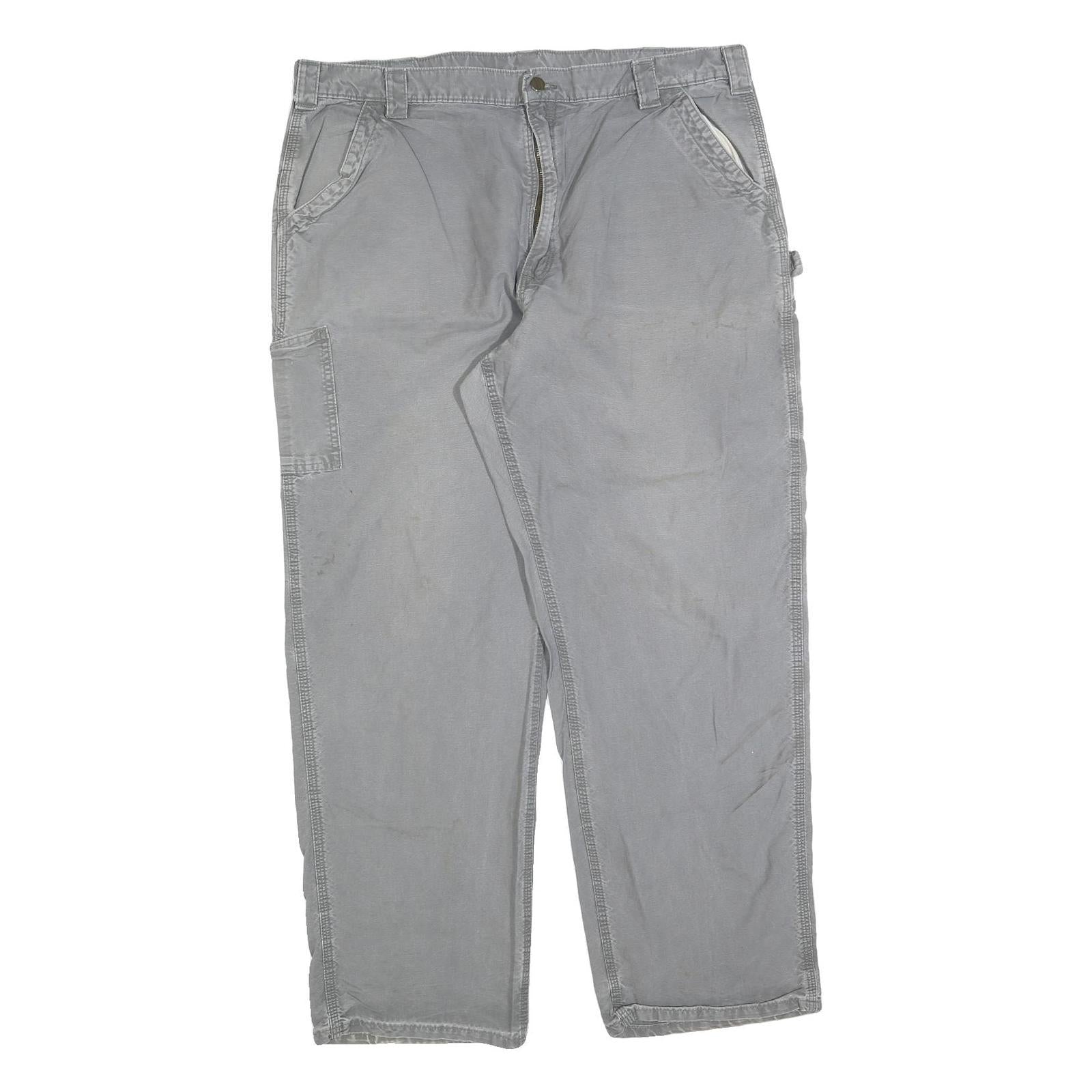 CARHARTT Mens Relaxed Light Grey Cotton Blend Workwear Trousers W42 L34 Refurbished - N/A refurbished available on Cerqular