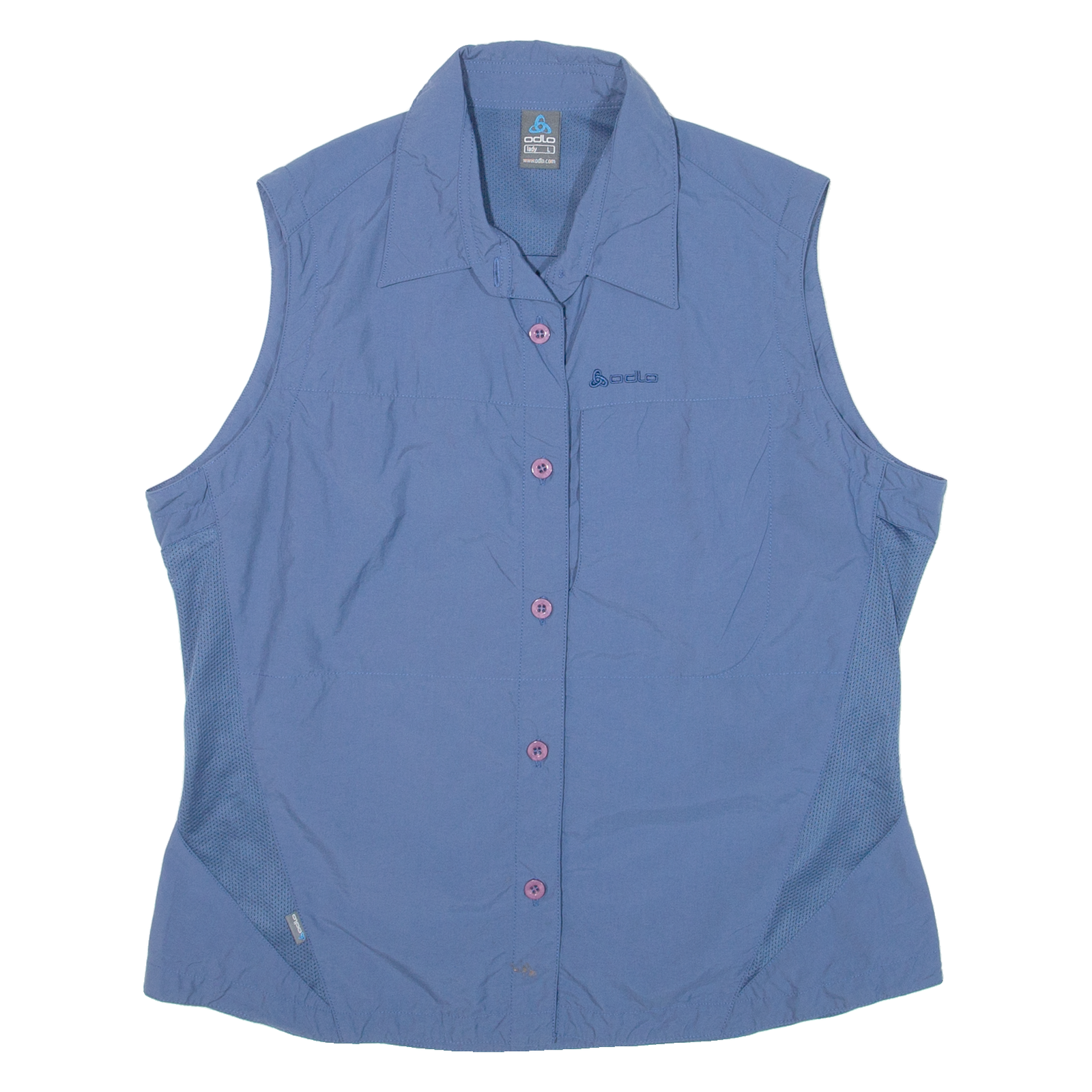 ODLO Womens Plain Shirt Blue Sleeveless L Refurbished - N/A refurbished available on Cerqular