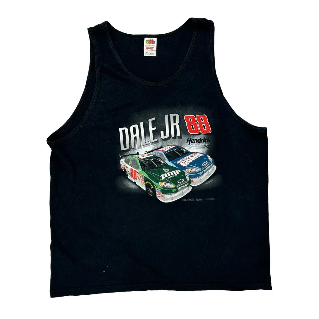 Dale Jr 88 Fruit Of The Loom Nascar Vest - 2XL Black Cotton Refurbished - Thrifted (note: this is a term often used to describe second- refurbished available on Cerqular
