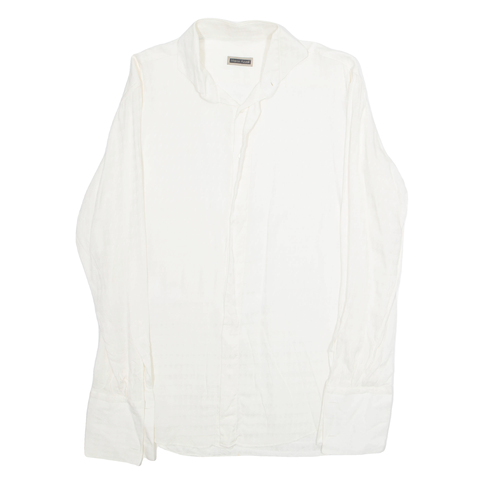 MARCO AZZALI Womens Blouse Cream Collared Long Sleeve L Refurbished - N/A refurbished available on Cerqular
