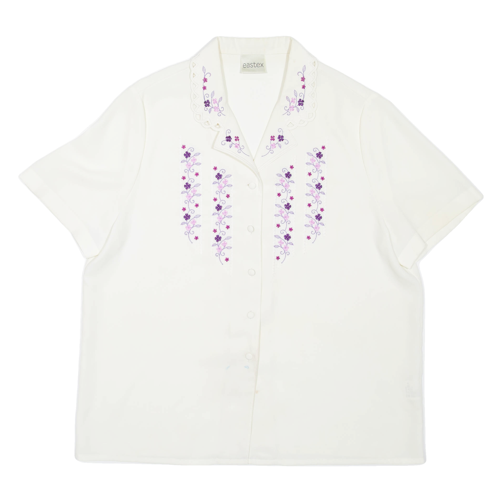 EASTEX Womens Shirt Cream Collared Floral L Refurbished - N/A refurbished available on Cerqular