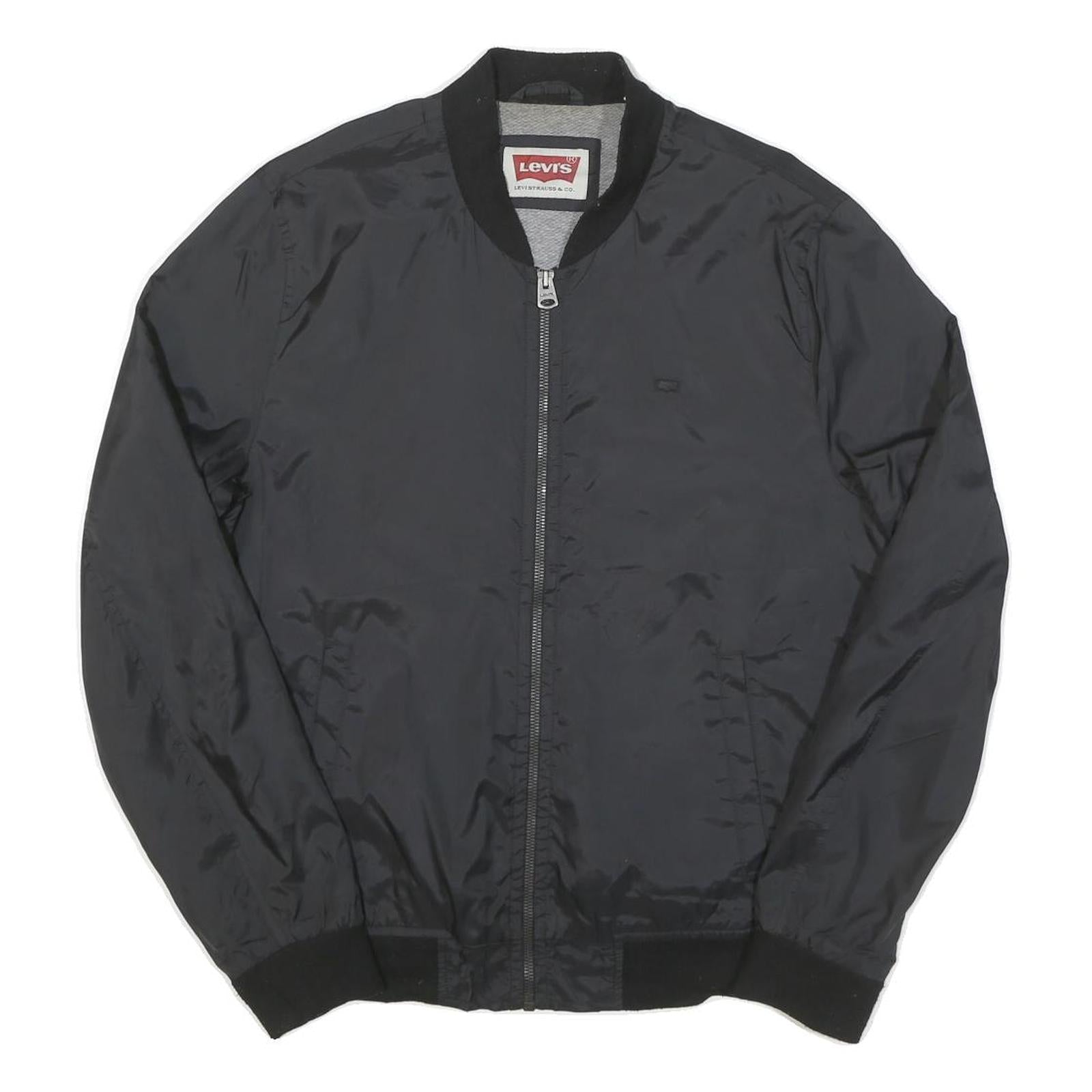 LEVI'S Mens Black Bomber Jacket S Polyester Blend Plain Zip Casual Lightweight Refurbished - N/A refurbished available on Cerqular