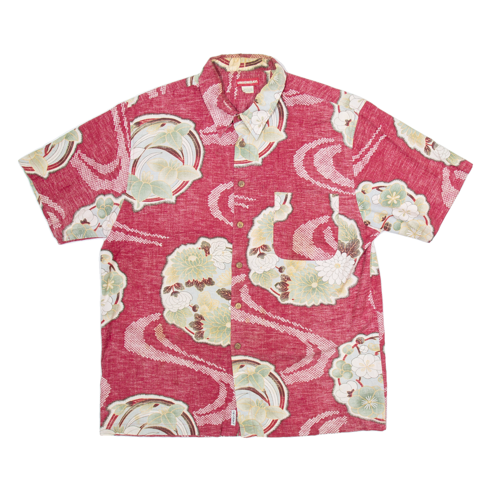 UNIONBAY Mens Hawaiian Shirt Red Crazy Pattern L Refurbished - N/A refurbished available on Cerqular