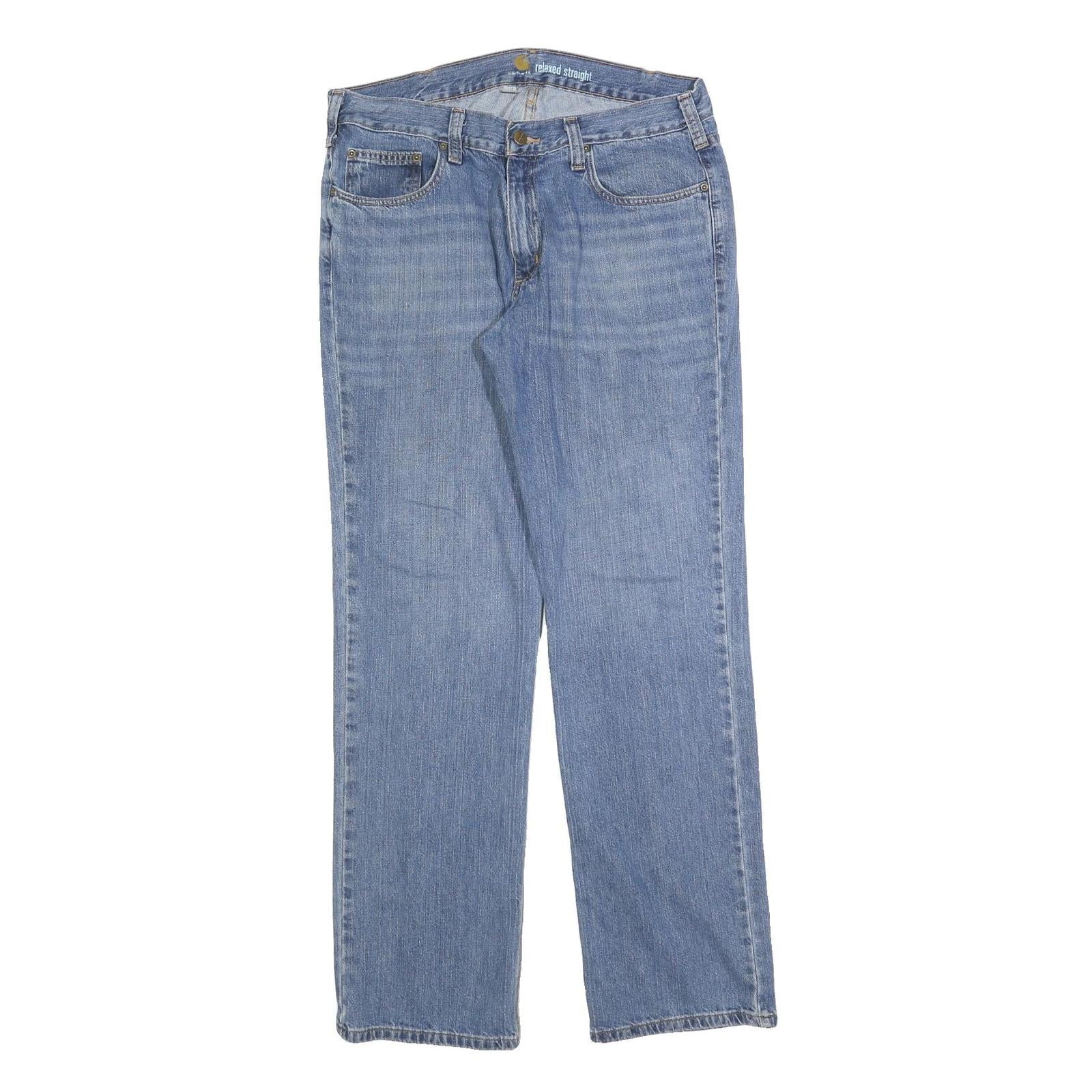 CARHARTT Mens Jeans Blue Relaxed Straight Denim Medium W36 L34 Zip Closure Refurbished - N/A refurbished available on Cerqular