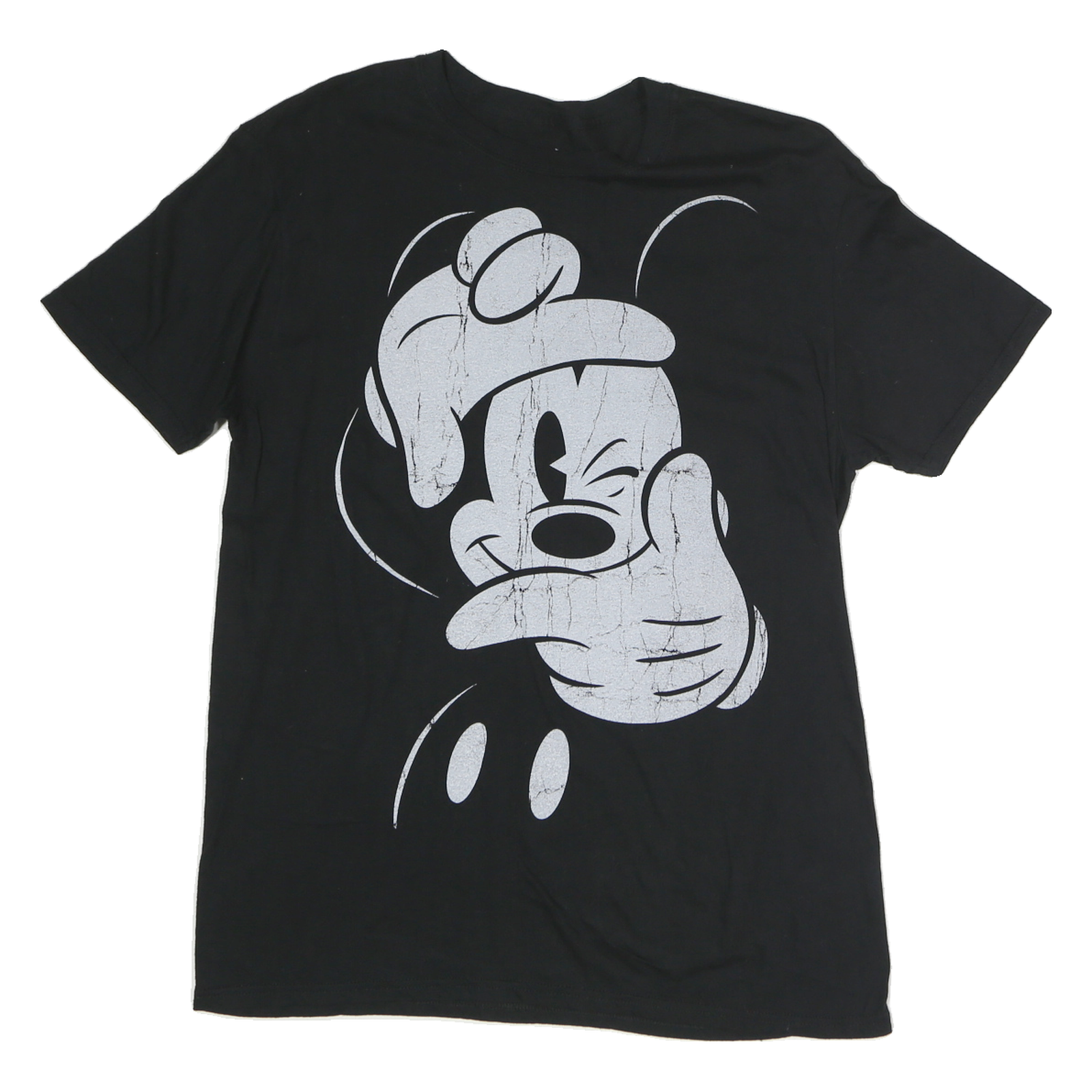 DISNEY Womens Black Mickey Mouse Graphic T-Shirt M Short Sleeve Crew Neck Refurbished - N/A refurbished available on Cerqular