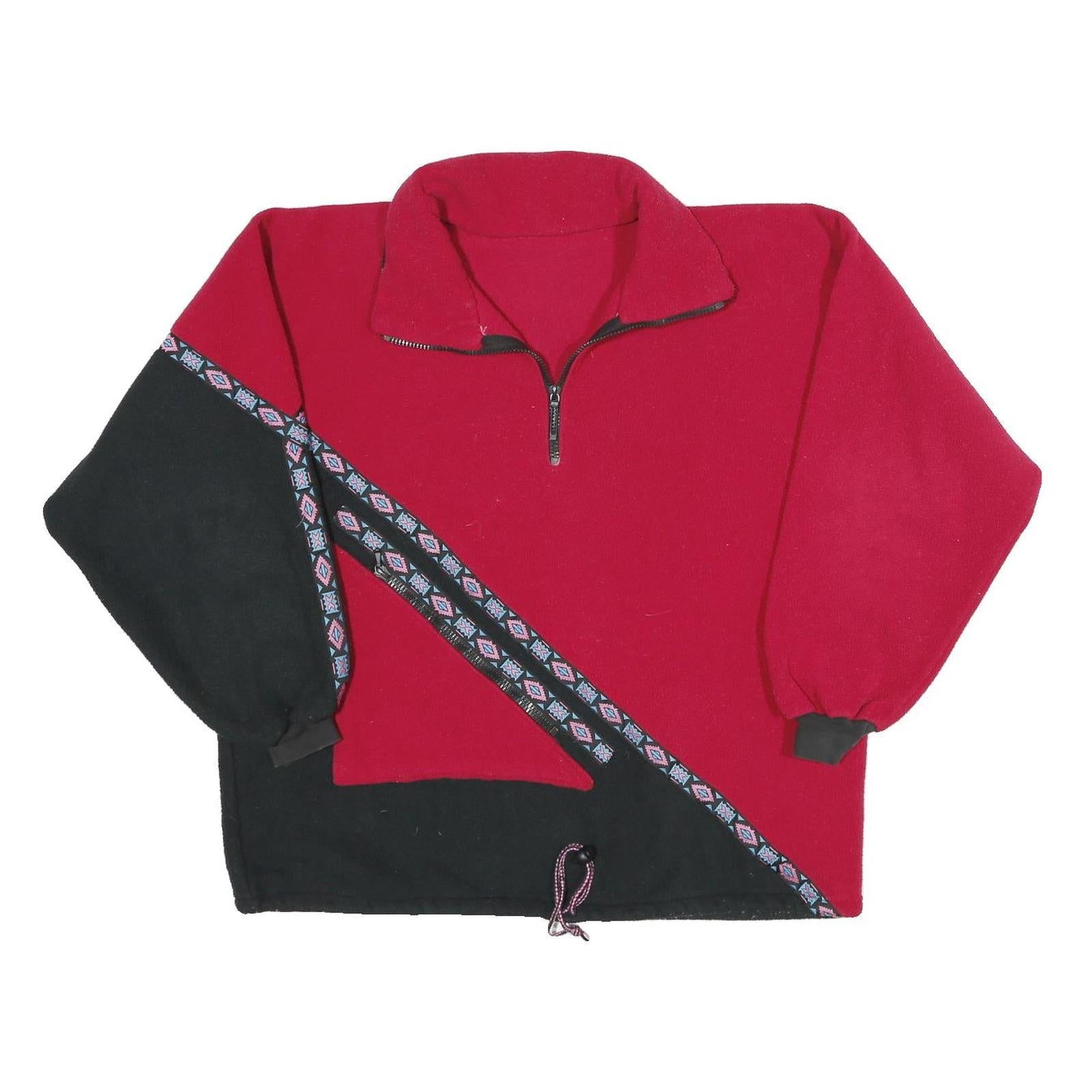 Womens Red & Black Polyester Patterned Fleece Jacket XL Casual Outdoor Warm Refurbished - N/A refurbished available on Cerqular