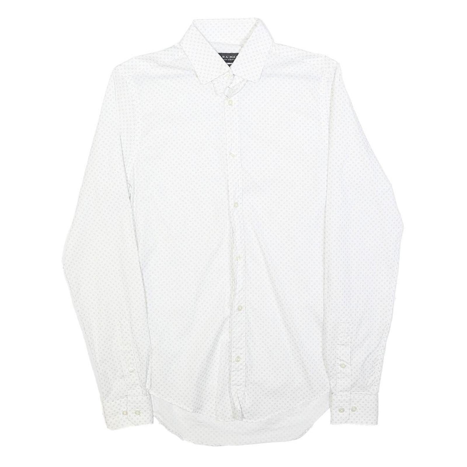ZARA MAN Mens White Cotton Blend Shirt S Stylish Smart Casual Long Sleeve Refurbished - N/A refurbished available on Cerqular