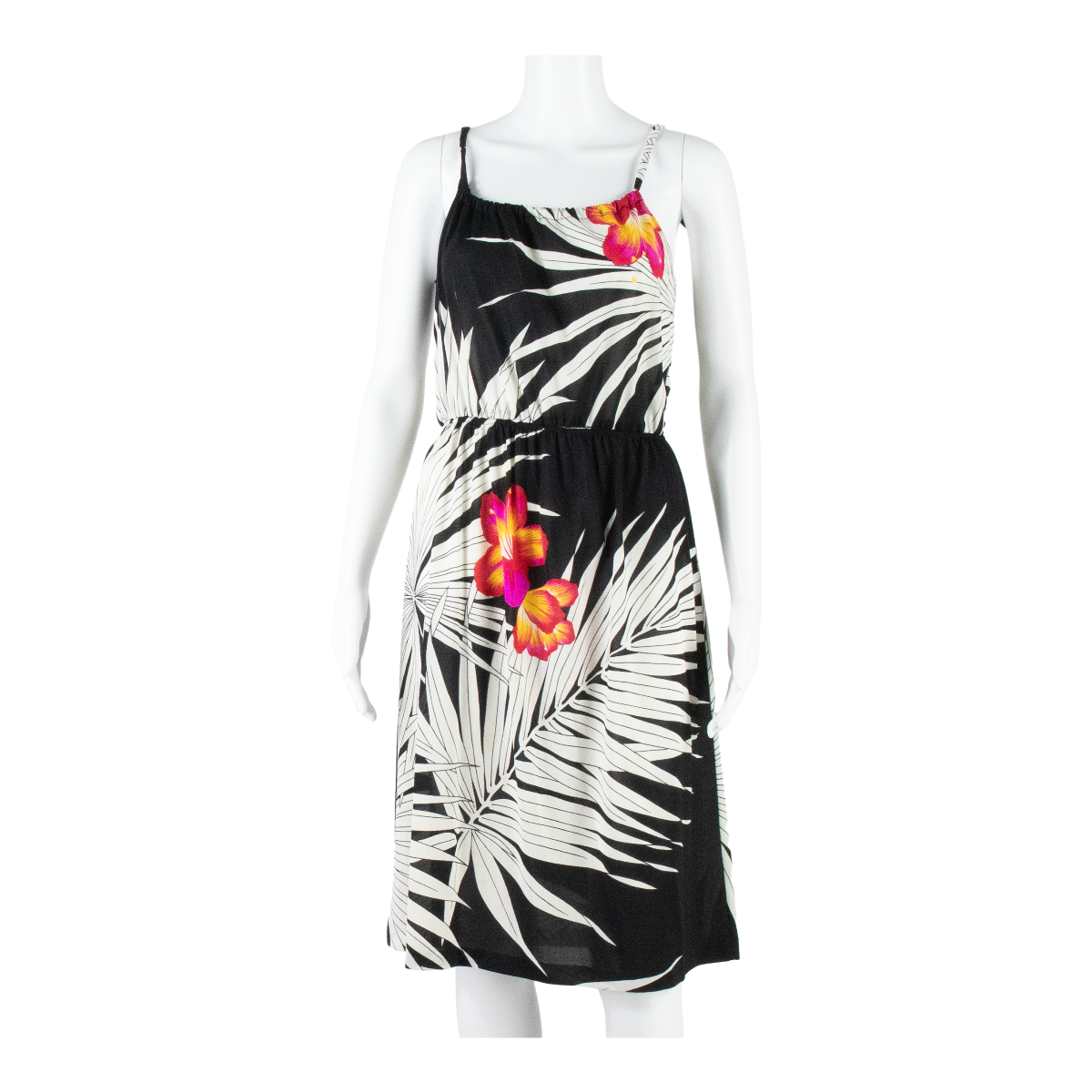 Womens Fit & Flare Dress Black Floral Sleeveless Knee Length M Refurbished - N/A refurbished available on Cerqular