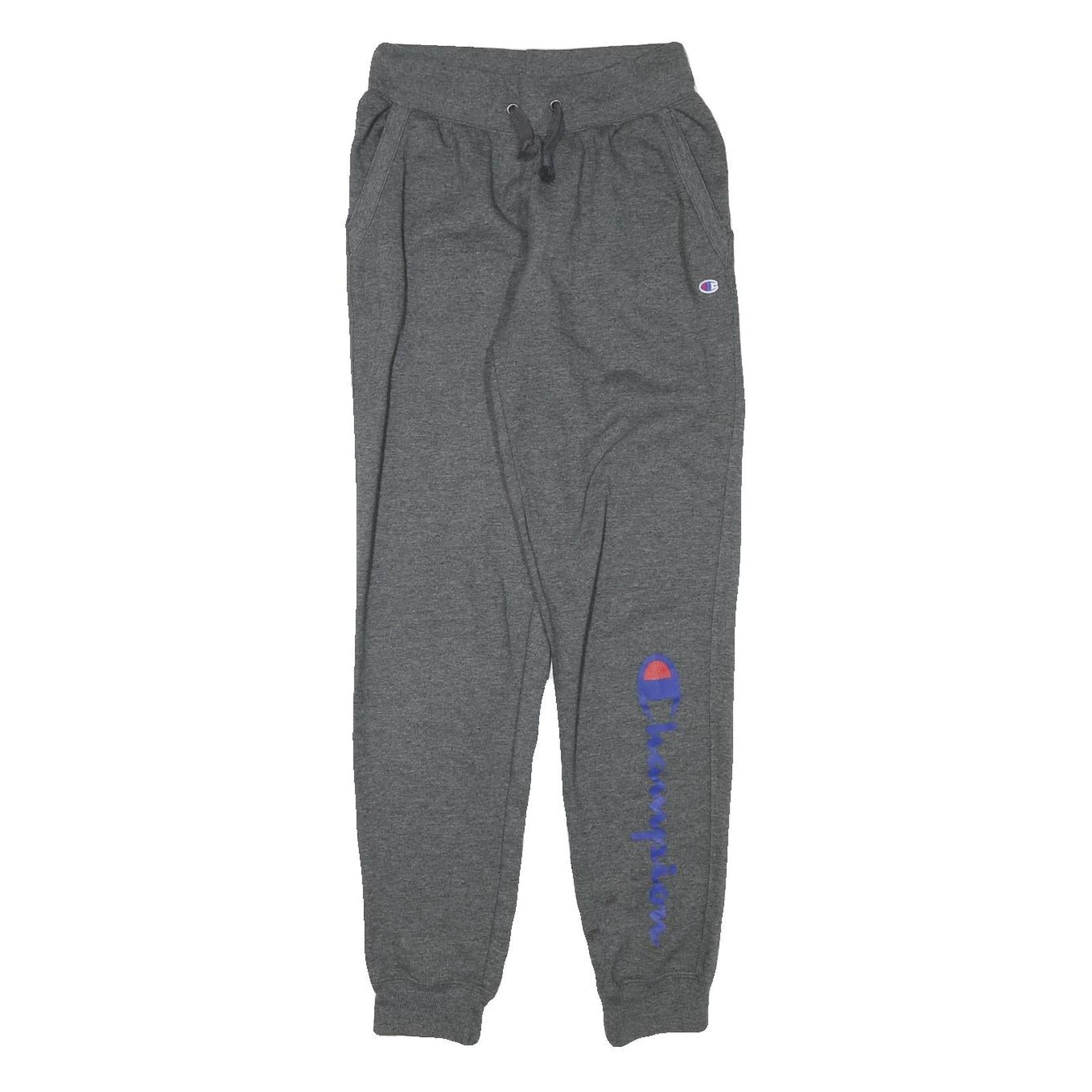 CHAMPION Womens Joggers Grey XS W24 L29 Cotton Blend Slim Tapered Fit Logo Print Refurbished - N/A refurbished available on Cerqular