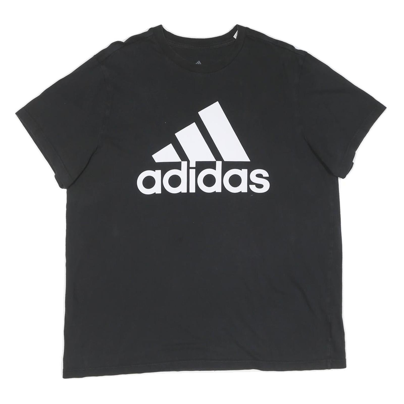 ADIDAS Mens Black Cotton Graphic T-Shirt XL Short Sleeve Crew Neck Sports Logo Refurbished - N/A refurbished available on Cerqular