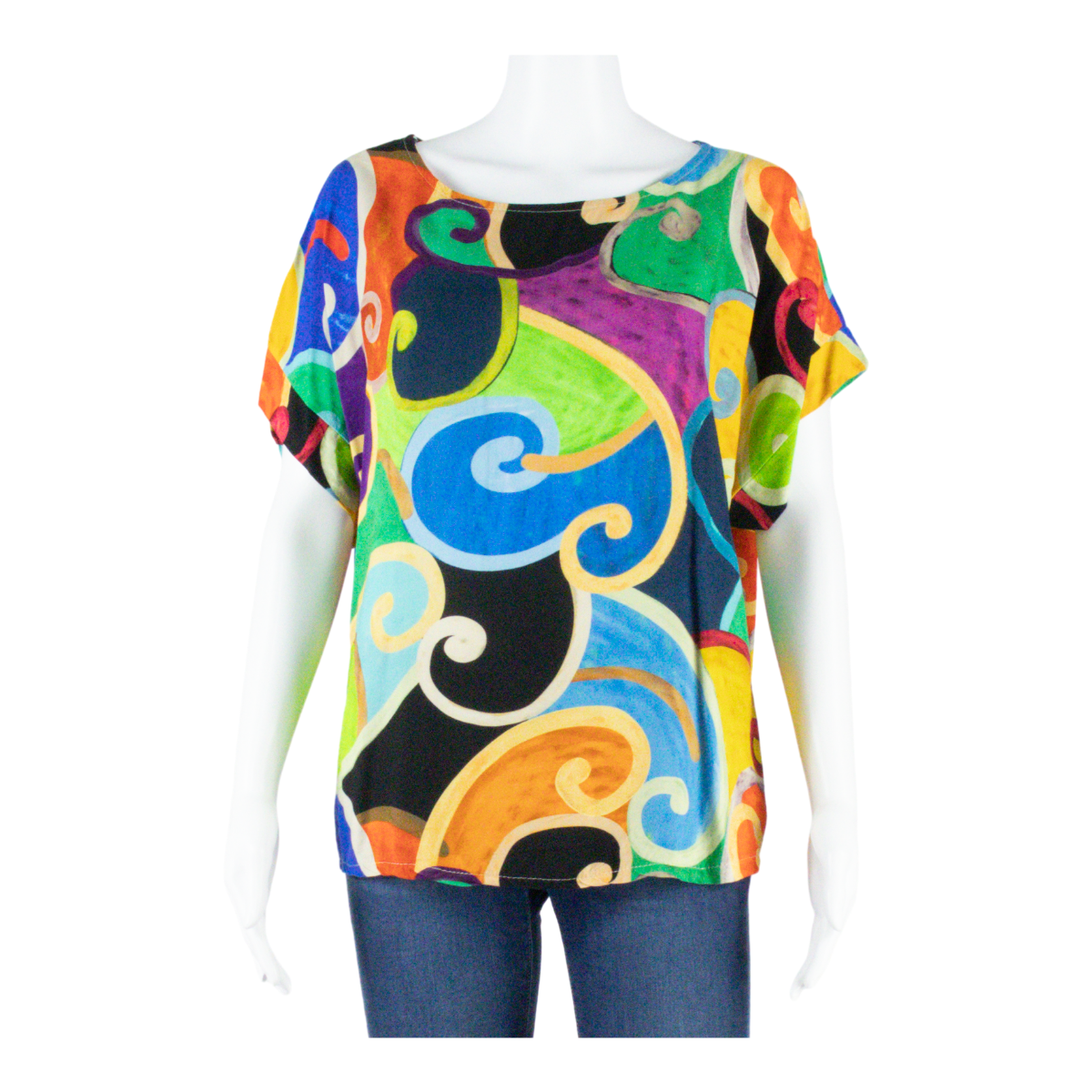 Womens Blouse Blue Viscose Crazy Pattern M Refurbished - N/A refurbished available on Cerqular