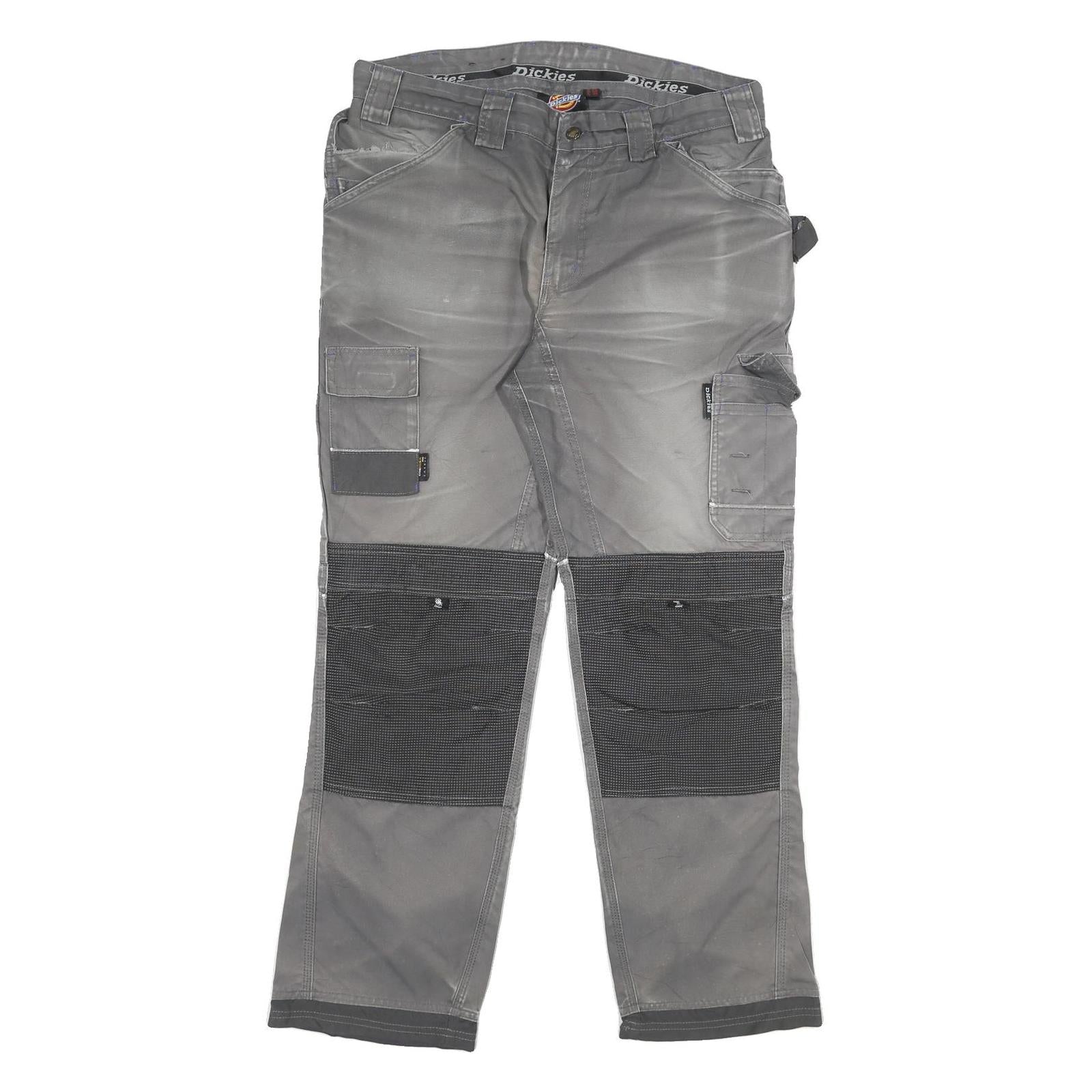 DICKIES Mens Cotton Blend Grey Work Trousers Regular Straight W34 L31 Utility Refurbished - N/A refurbished available on Cerqular