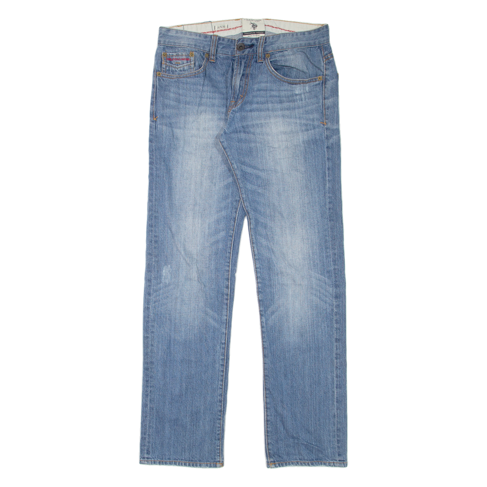 U.S POLO ASSN. Mens Jeans Blue Regular Straight Stone Wash W31 L32 Refurbished - N/A refurbished available on Cerqular