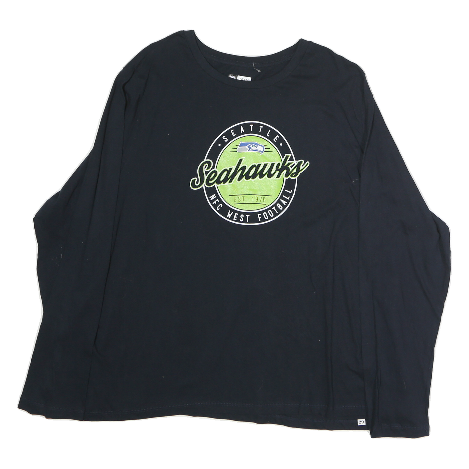 NFL Mens Black Seattle Seahawks Football Team Long Sleeve Crew Neck T-Shirt 2XL Refurbished - N/A refurbished available on Cerqular