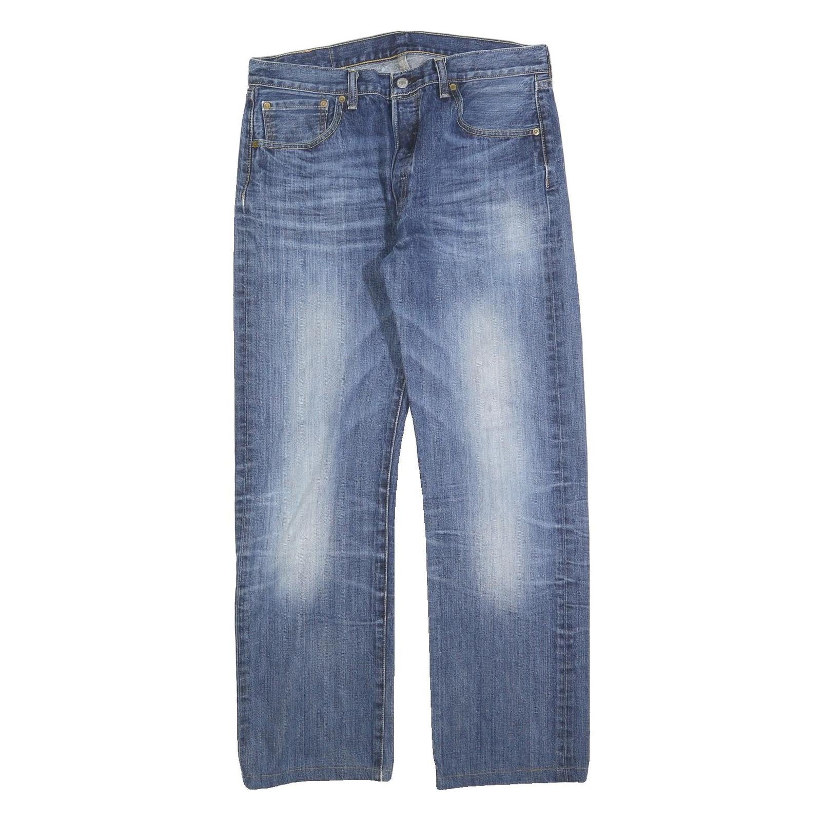 LEVI'S 501 Mens Jeans Blue Regular Straight Denim Medium W34 L31 Classic Fit Refurbished - N/A refurbished available on Cerqular