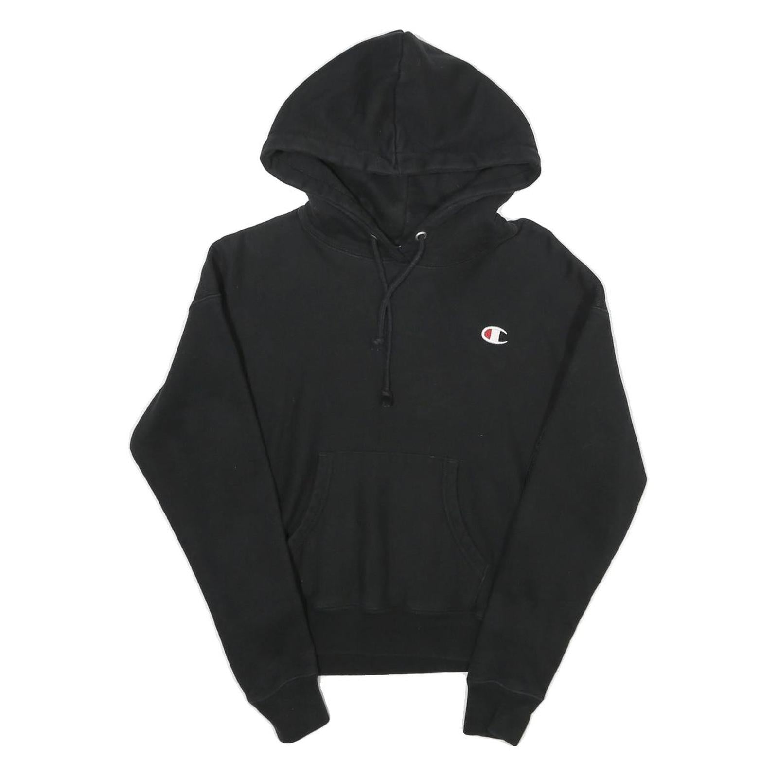 CHAMPION REVERSE WEAVE Womens Black Hoodie XS Classic Pullover Cotton Blend Refurbished - N/A refurbished available on Cerqular
