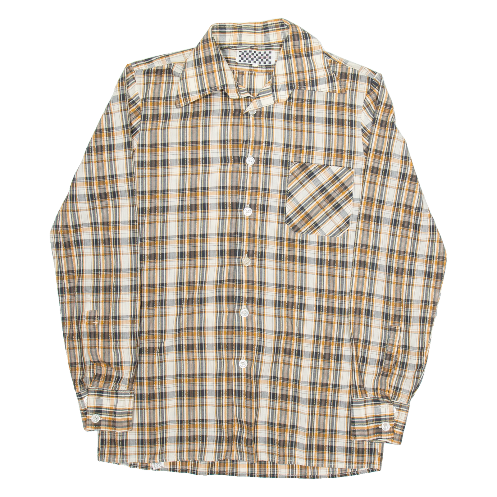 RACING Mens Shirt Orange Check Long Sleeve M Refurbished - N/A refurbished available on Cerqular