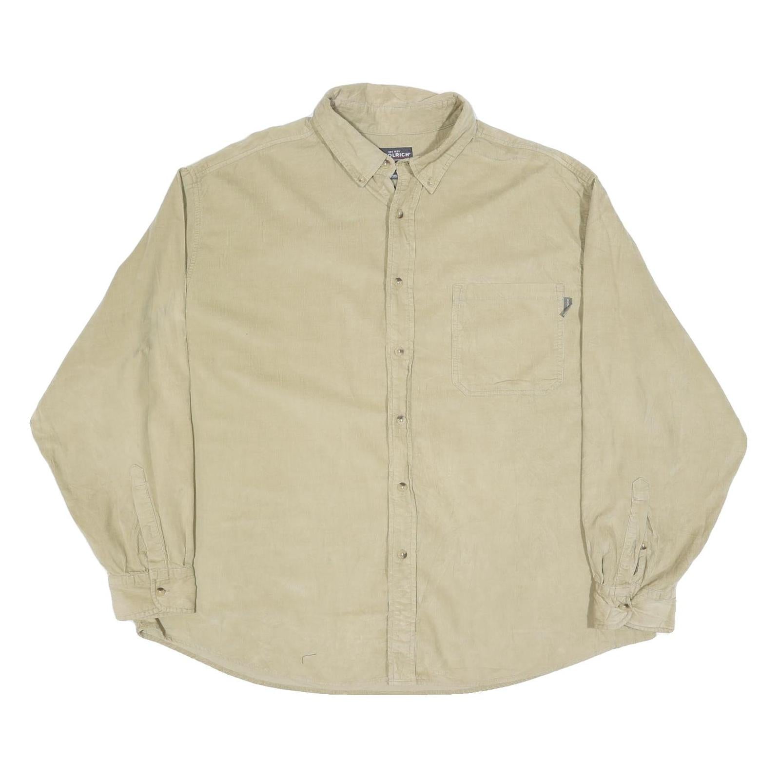 WOOLRICH Mens Beige Button-Down Corduroy Shirt 2XL Casual Cotton Blend Long Refurbished - N/A refurbished available on Cerqular