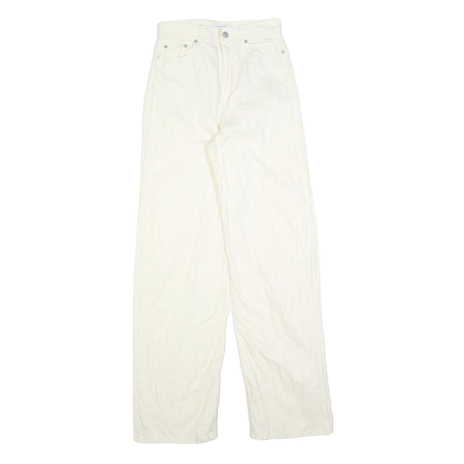 & OTHER STORIES Womens Cotton Blend White Relaxed Straight Trousers W25 L32 Refurbished - N/A refurbished available on Cerqular