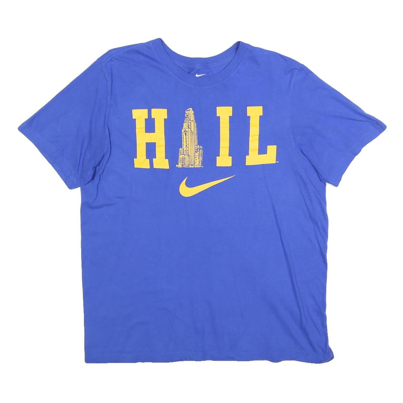 NIKE Mens Blue H I L Graphic Short Sleeve Crew Neck T-Shirt L Cotton Blend Refurbished - N/A refurbished available on Cerqular