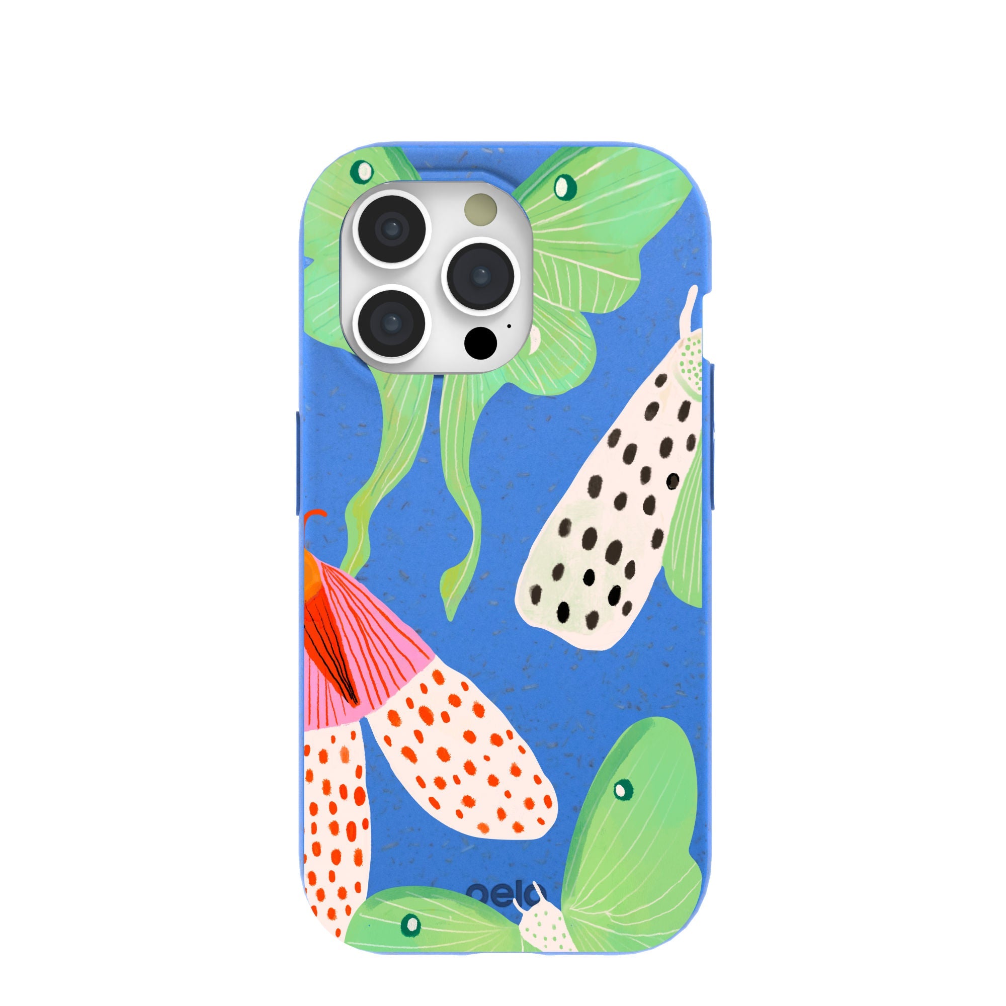 Electric Blue Mothopia iPhone 15 Pro Case Refurbished - Pela Case refurbished available on Cerqular