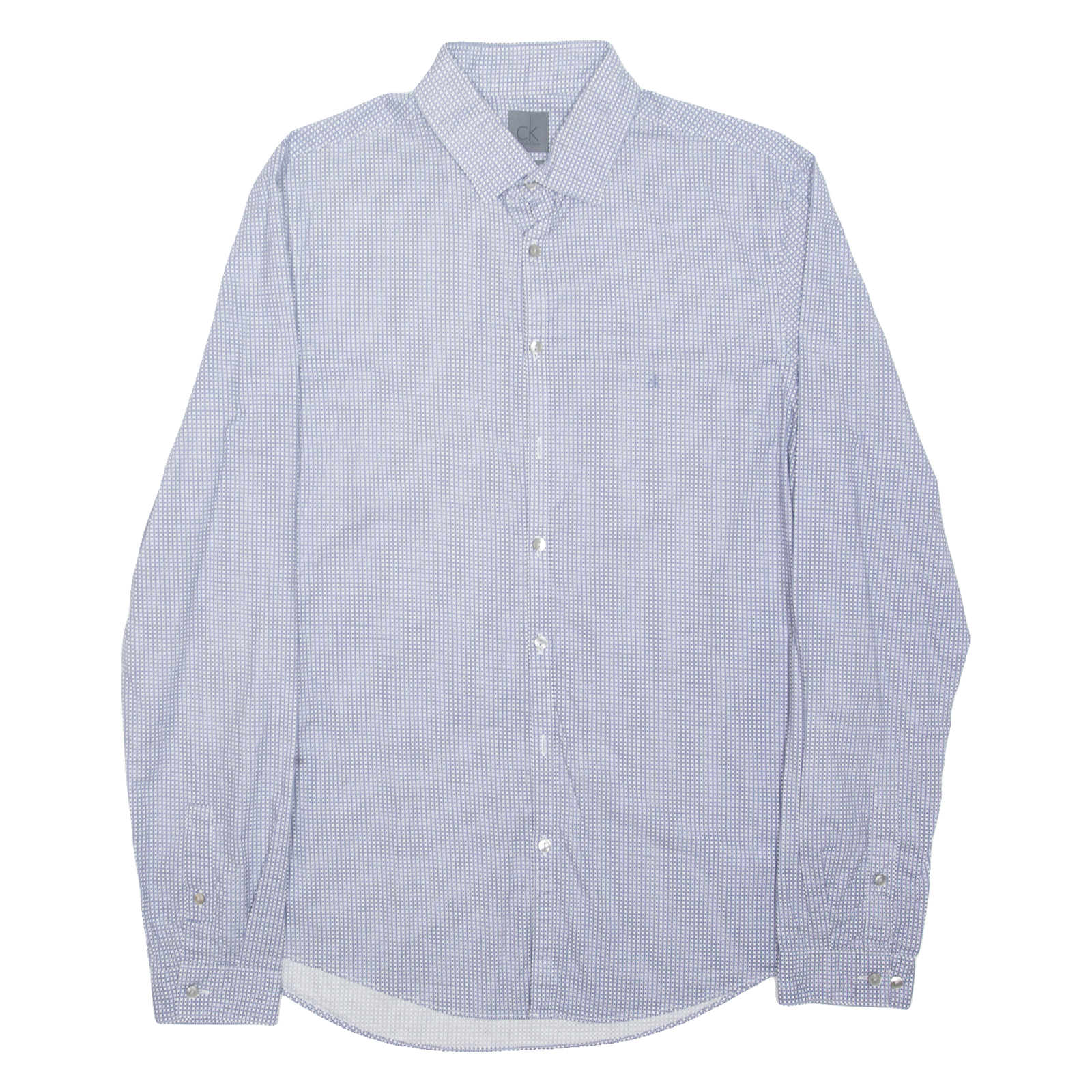 CALVIN KLEIN Slim Fit Mens Formal Shirt Blue Check Long Sleeve M Refurbished - N/A refurbished available on Cerqular