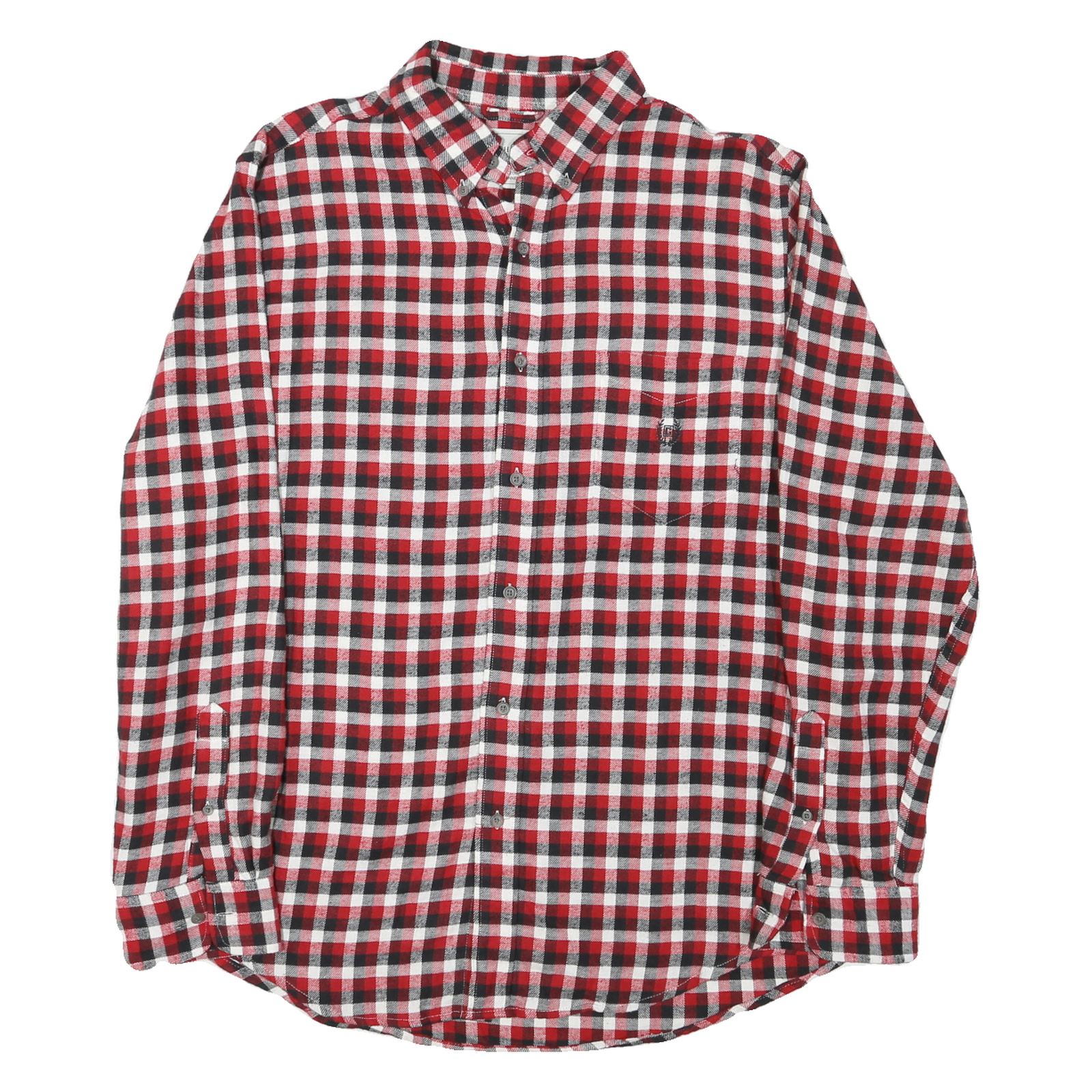 CHAPS Mens Red & Black Check Shirt L Casual Cotton Button Down Long Sleeve Refurbished - N/A refurbished available on Cerqular