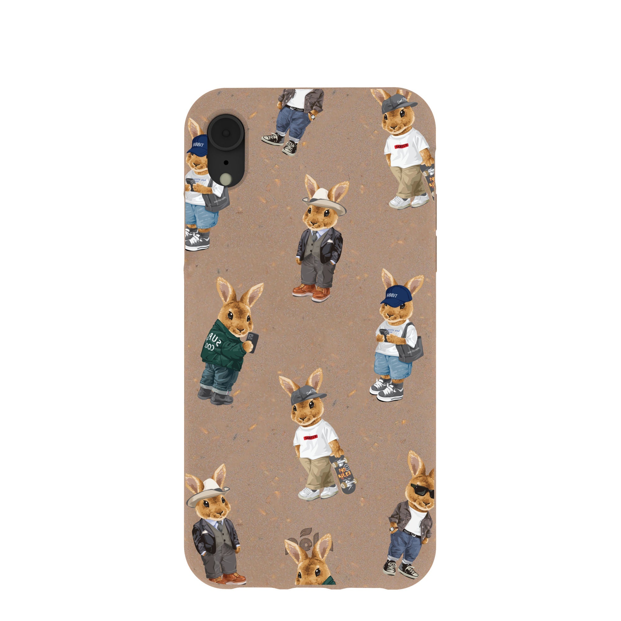 Chocolate Brown Rabbit Friends iPhone XR Case Refurbished - Pela Case refurbished available on Cerqular