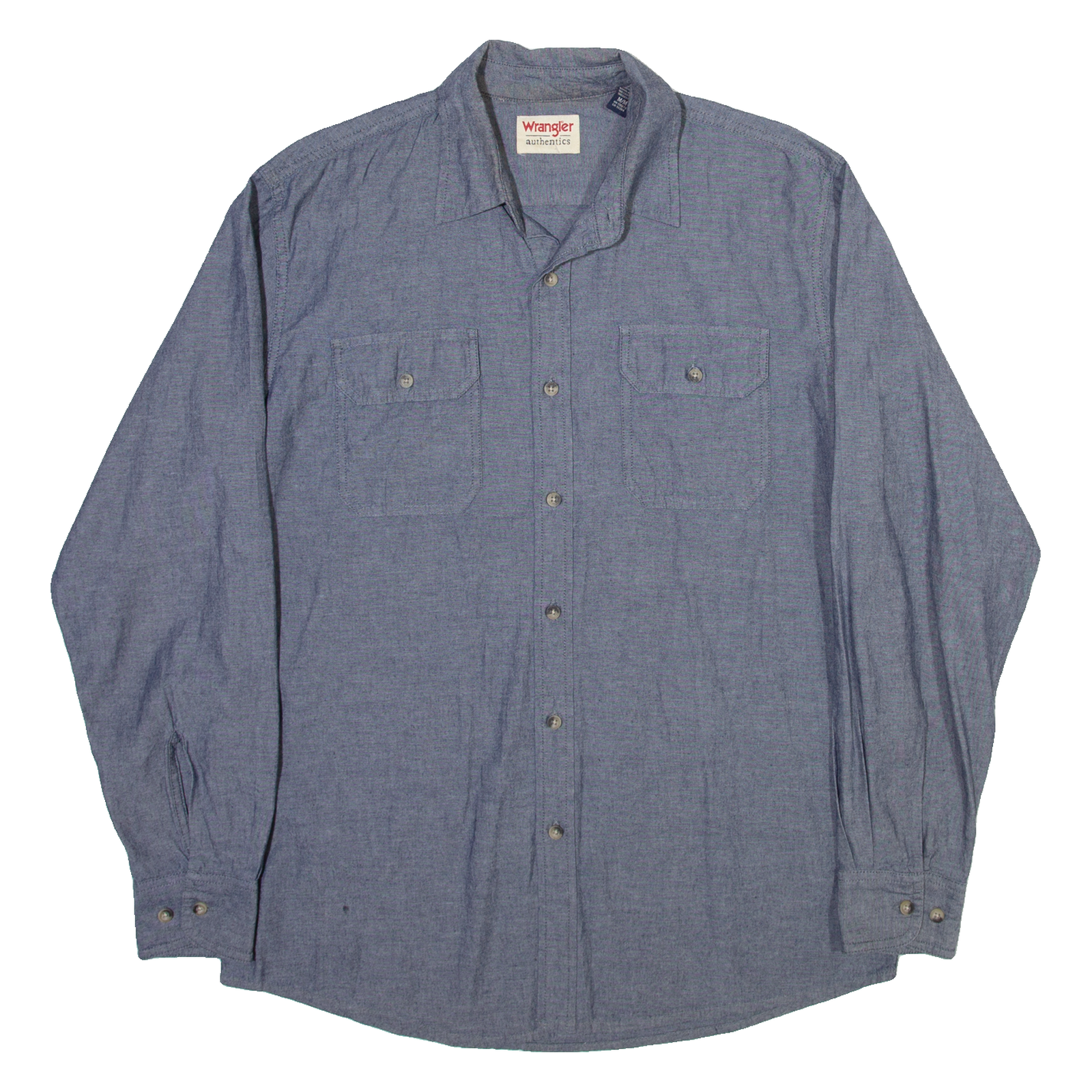 WRANGLER Mens Plain Shirt Grey Long Sleeve M Refurbished - N/A refurbished available on Cerqular