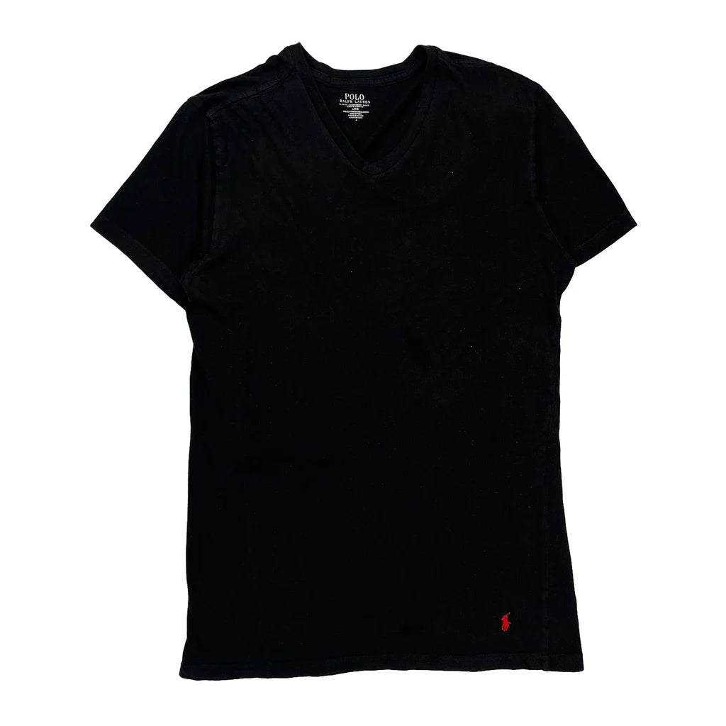 Polo By Ralph Lauren T-Shirt - Large Black Cotton Refurbished - Thrifted (note: this is a term often used to describe second- refurbished available on Cerqular