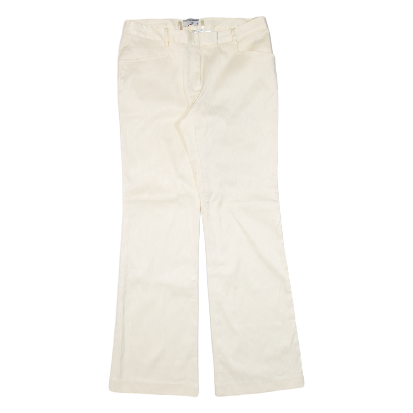 HEINE Striped Womens Trousers Beige Regular Bootcut 90s W30 L32 Refurbished - N/A refurbished available on Cerqular