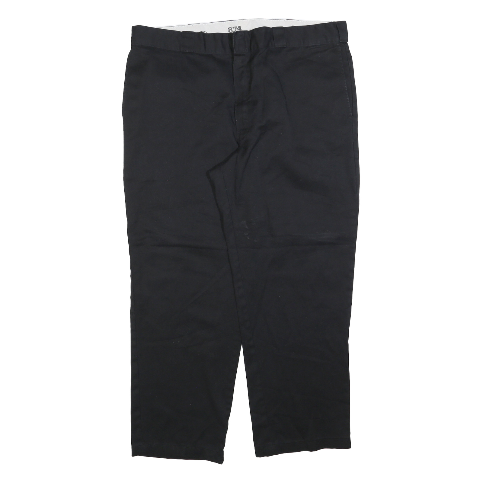 DICKIES Mens Regular Fit Black Trousers W42 L30 Cotton Blend Zip Closure Refurbished - N/A refurbished available on Cerqular