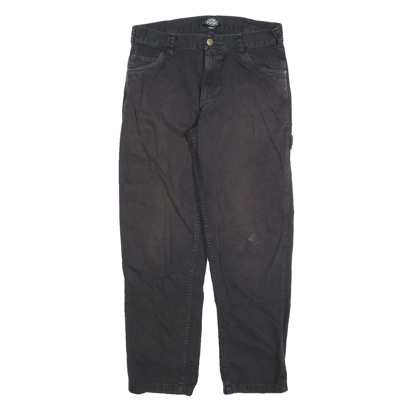 DICKIES Mens Cotton Blend Black Regular Straight Trousers W30 L28 Workwear Zip Refurbished - N/A refurbished available on Cerqular