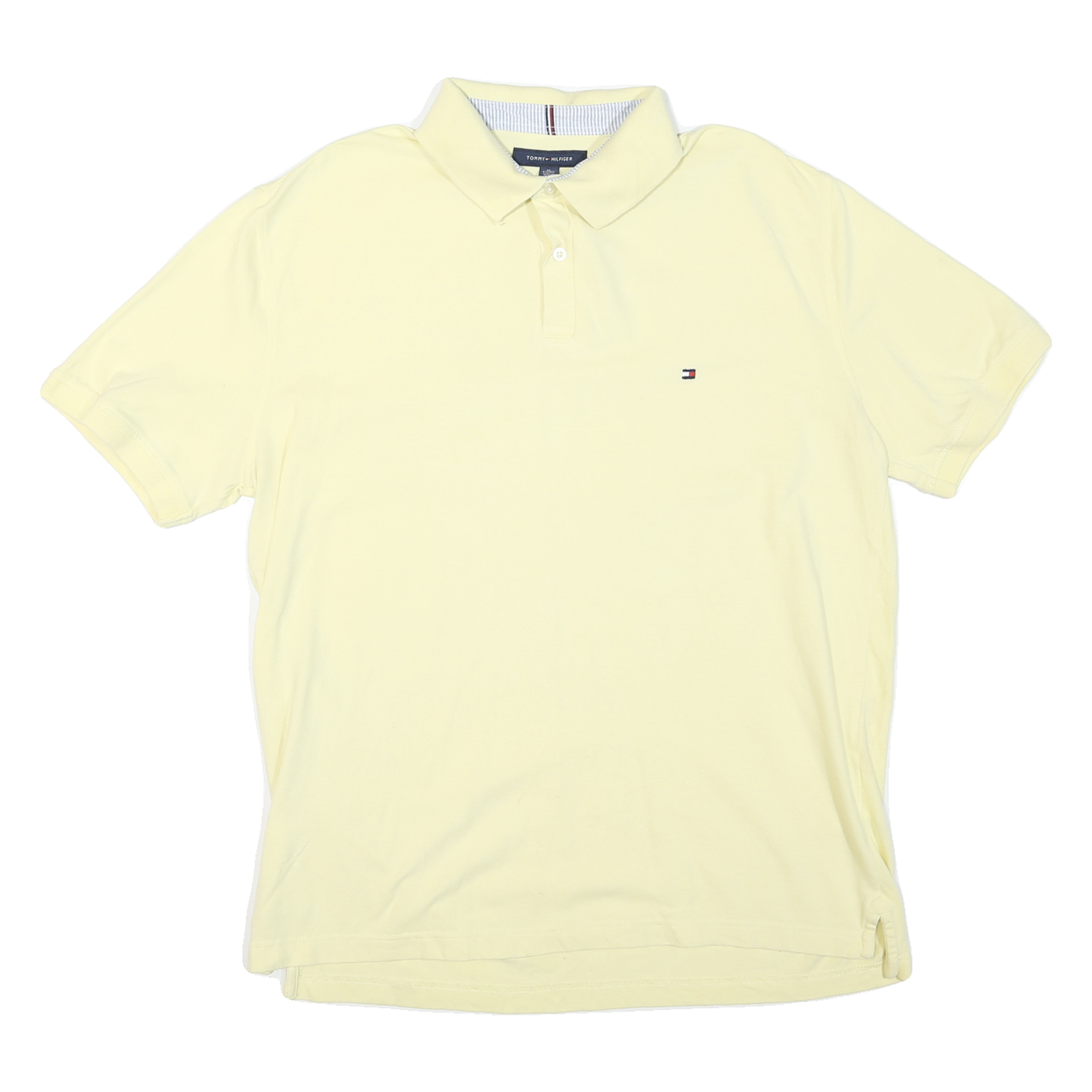 TOMMY HILFIGER Mens Yellow Polo Shirt XL Cotton Blend Short Sleeve Plain Basic Refurbished - N/A refurbished available on Cerqular