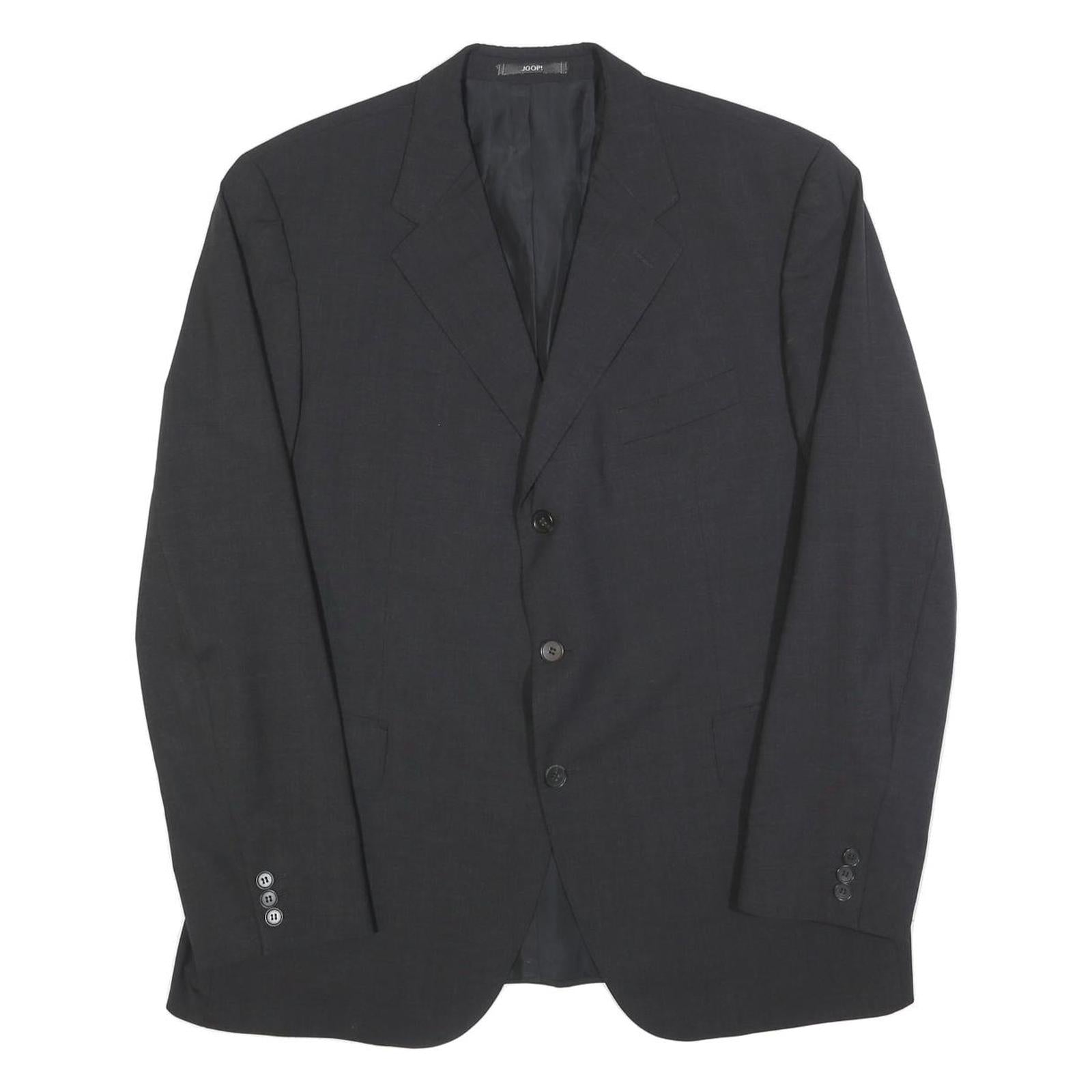 JOOP! Mens Black Wool Blend Classic Jacket XL Woven Button Closure Tailored Refurbished - N/A refurbished available on Cerqular
