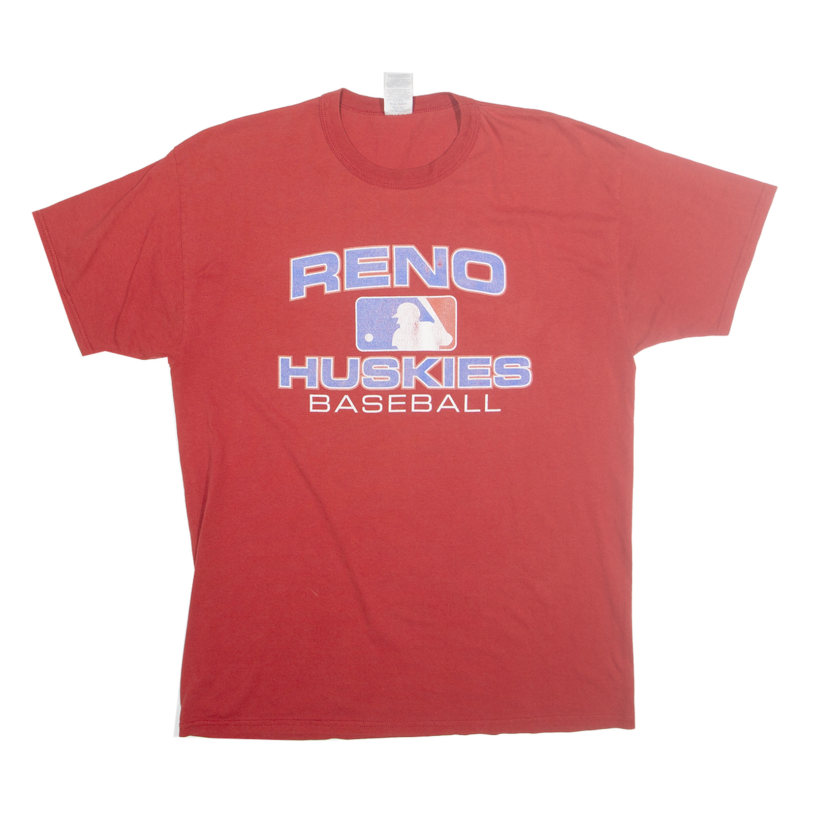 RUSSELL ATHLETIC Mens Red Reno Huskies Baseball Graphic T-Shirt L Crew Neck Refurbished - N/A refurbished available on Cerqular
