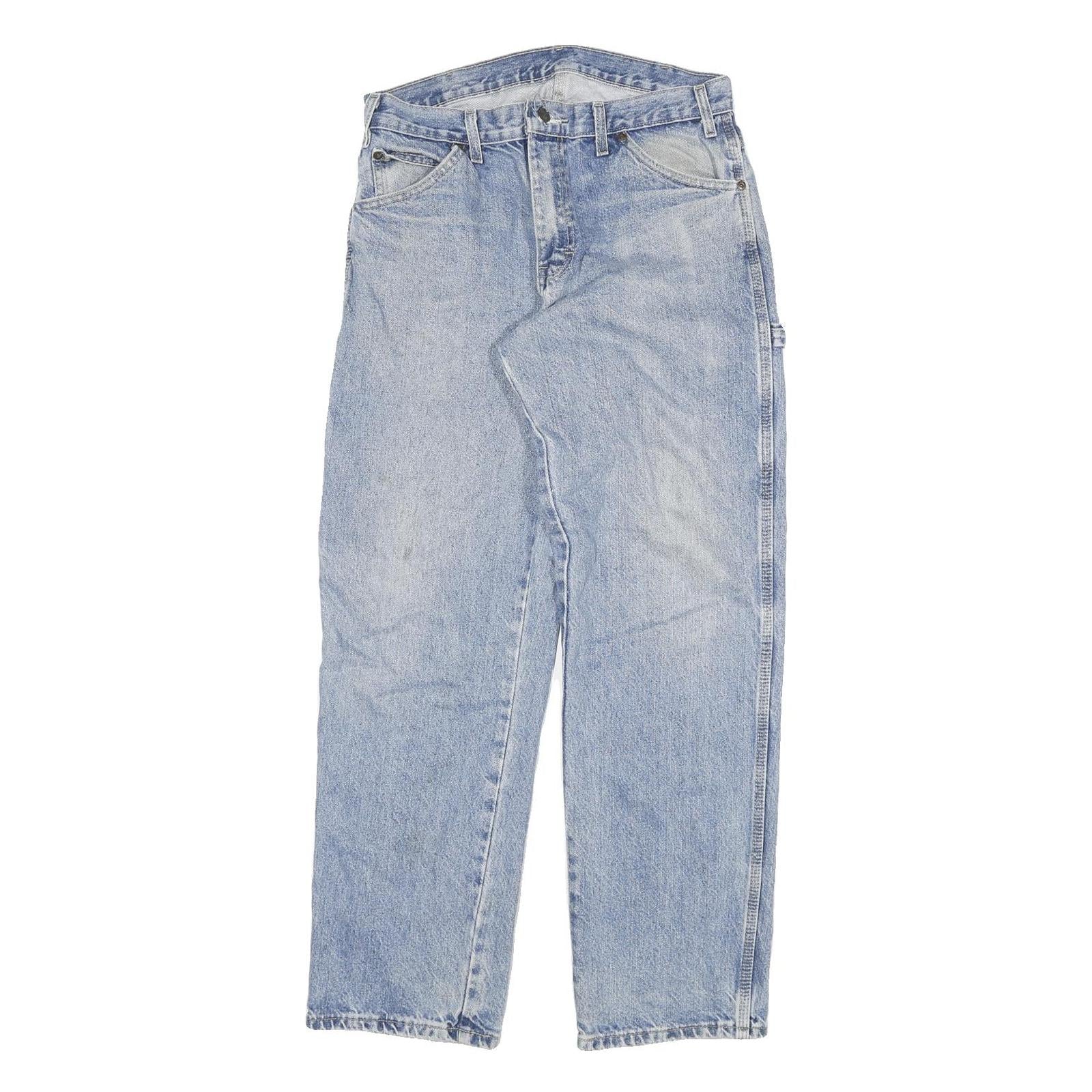 DICKIES Mens Jeans Blue Regular Straight Denim Light W31 L30 Workwear Zip Refurbished - N/A refurbished available on Cerqular
